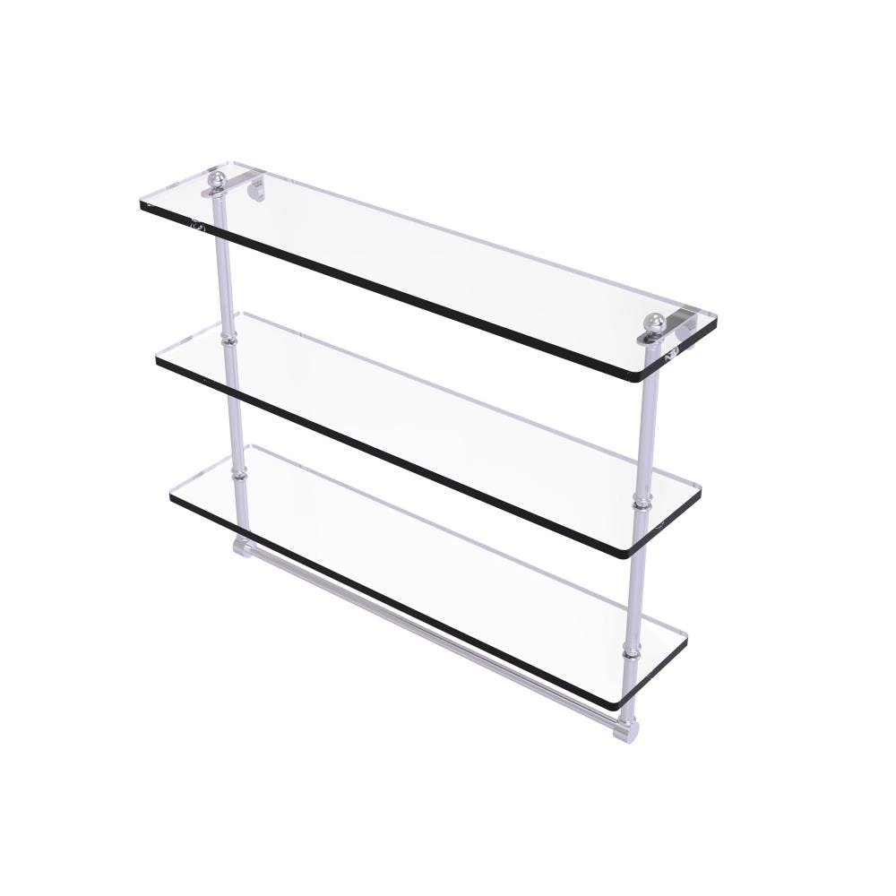 Allied Brass RC-5/22TB-SCH Satin Chrome 3 -Tier Wall mount Bathroom Shelf ( 22-in x 18-in x 5-in )