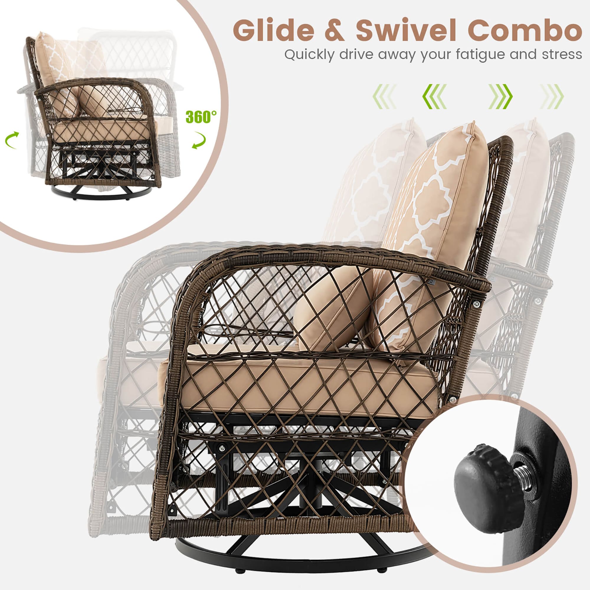 Forclover ALLS-28RD Patio-Conversation-Sets - View #7