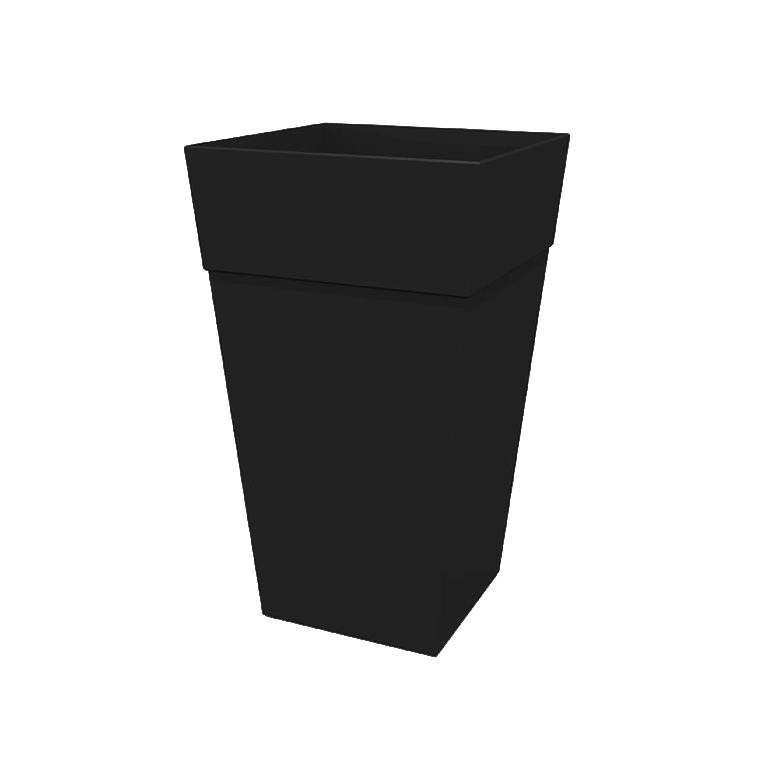 Bloem FPS2500-2 Square 14.65-in W x 25.5-in H x Black Recycled plastic Contemporary/Modern Indoor/Outdoor Planter