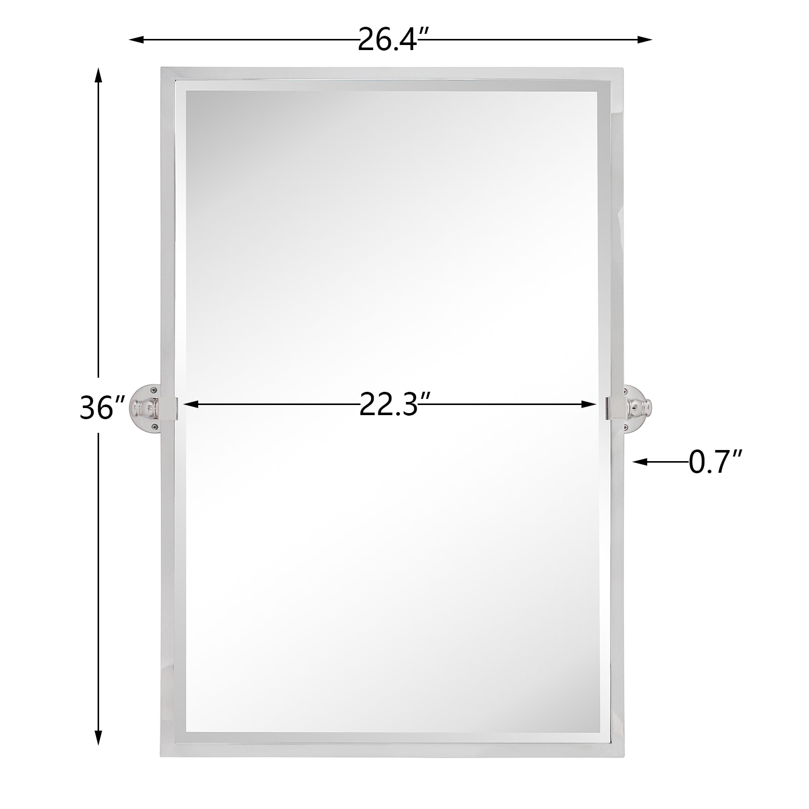 TEHOME Blakley 24-in x 36-in Tilting Bathroom Vanity Mirror (Chrome) GC ...