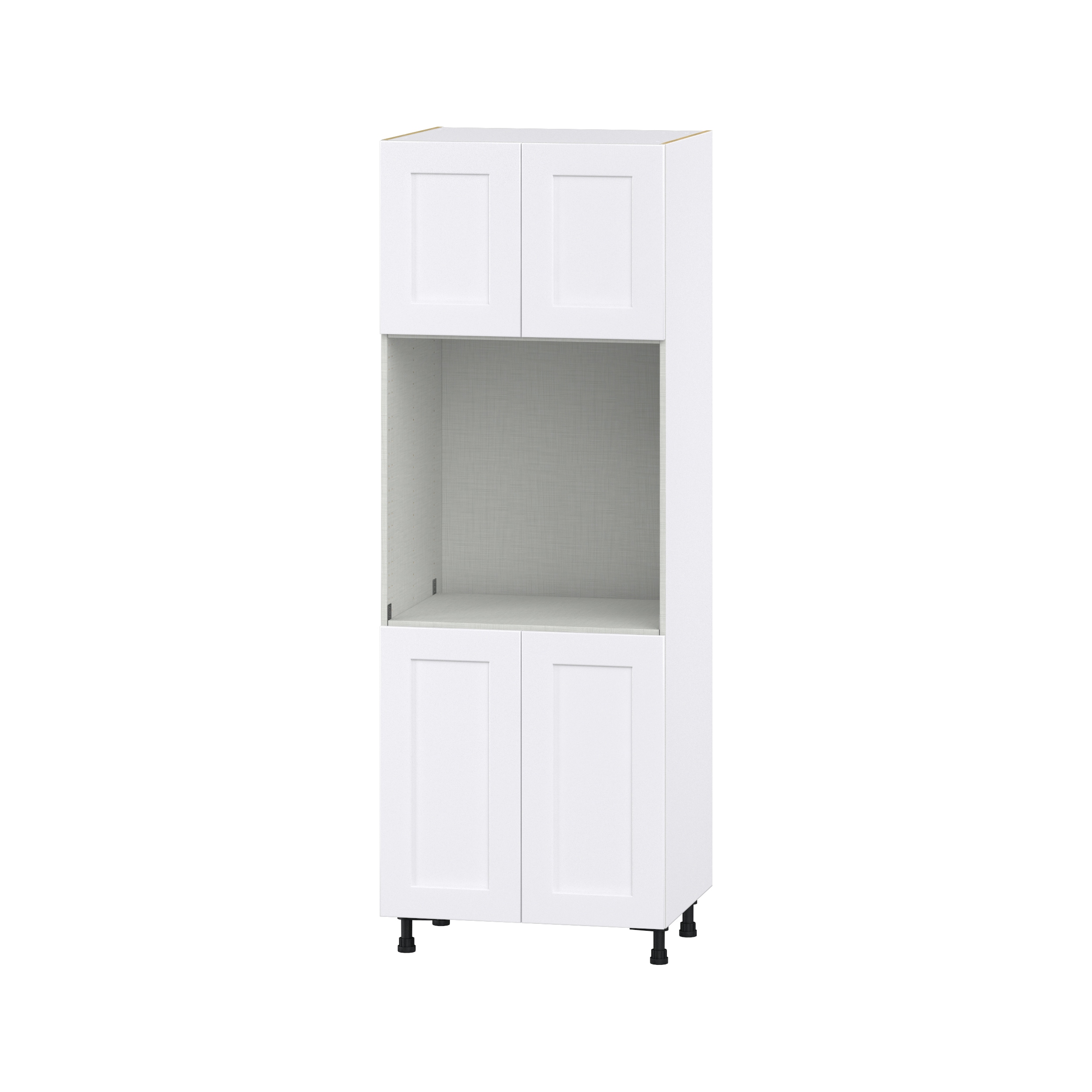 Hugo&Borg Jolie 30-in W x 89.5-in H x 24-in D Warm White Single Oven Base Fully Assembled Cabinet (Flat Panel Shaker Style)