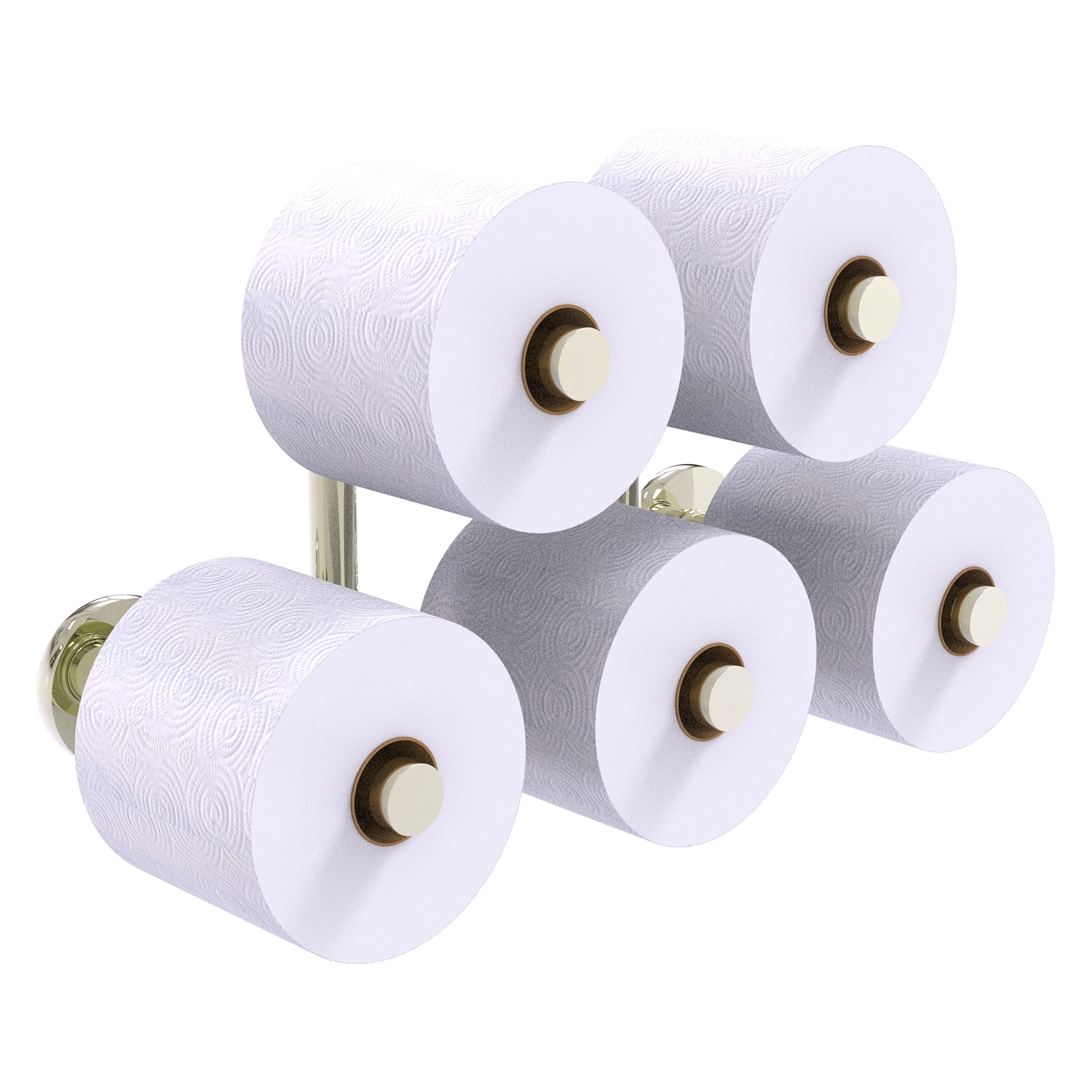 Allied Brass P1000-24-5-PNI Prestige Skyline Polished Nickel Wall mount Double post Toilet Paper Holder 5 -Rolls