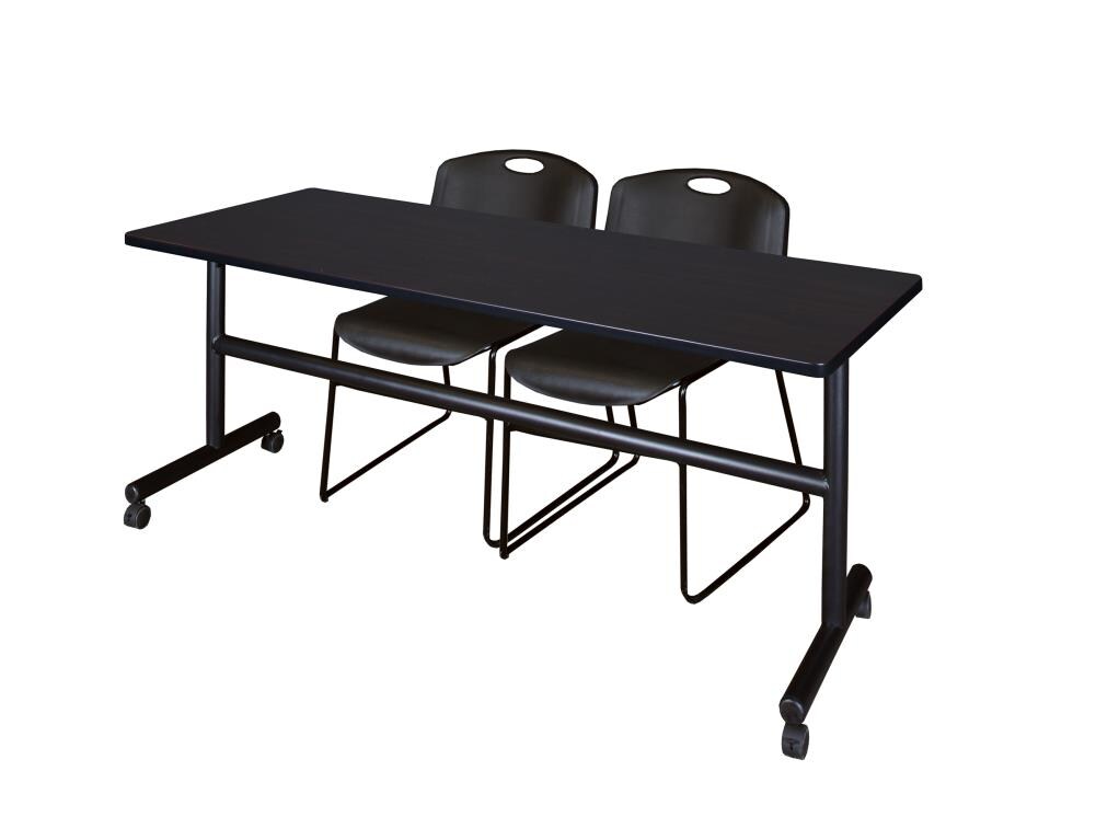Regency MKFT7230MW44BK Training Brown 4-Person Training Table (72-in W x 29-in H)