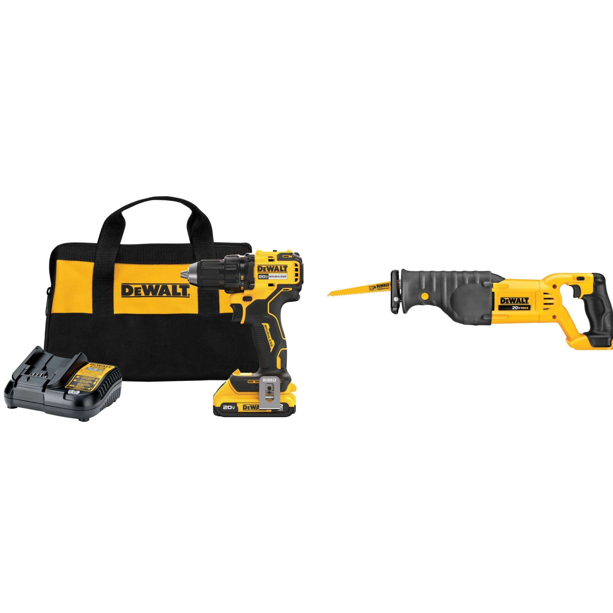   20-volt Max 1/2-in Keyless Brushless Cordless Drill & 20-volt Max Variable Speed Cordless Reciprocating Saw