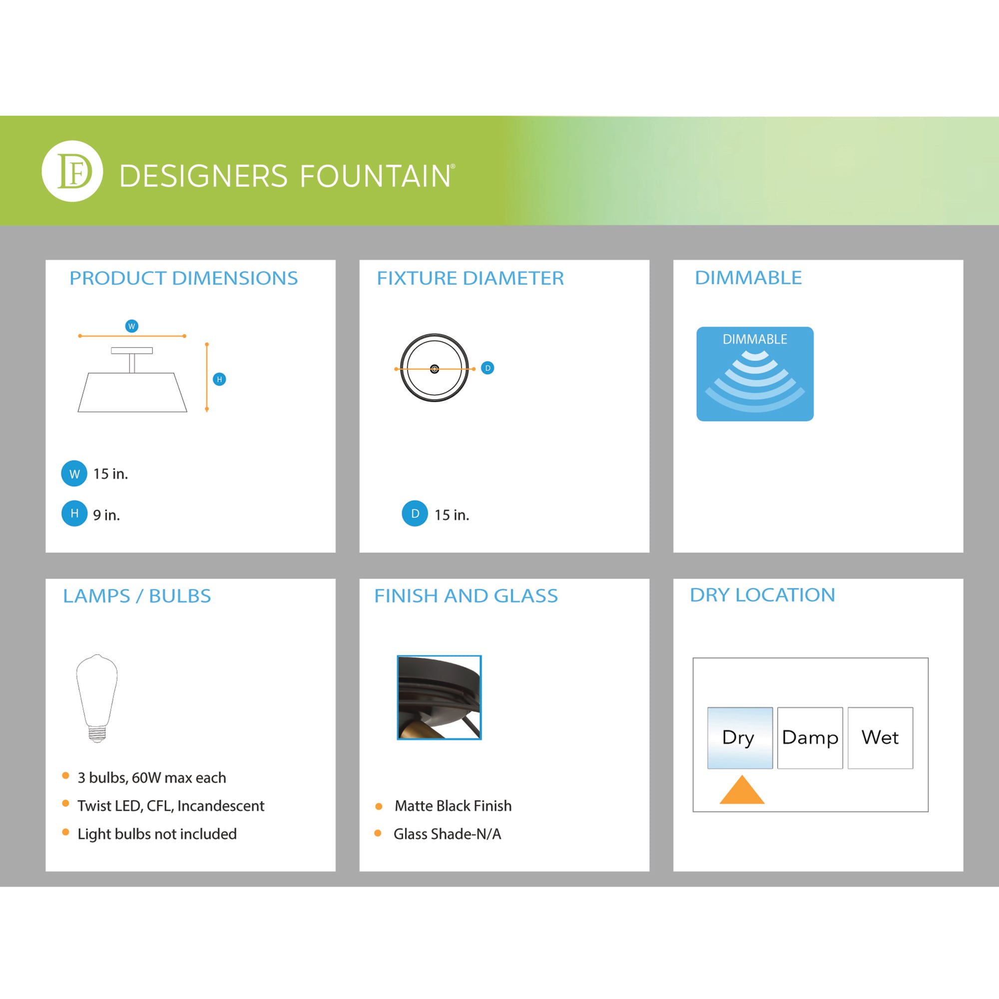 Designers Fountain 1260-MB flushmounts - View #4