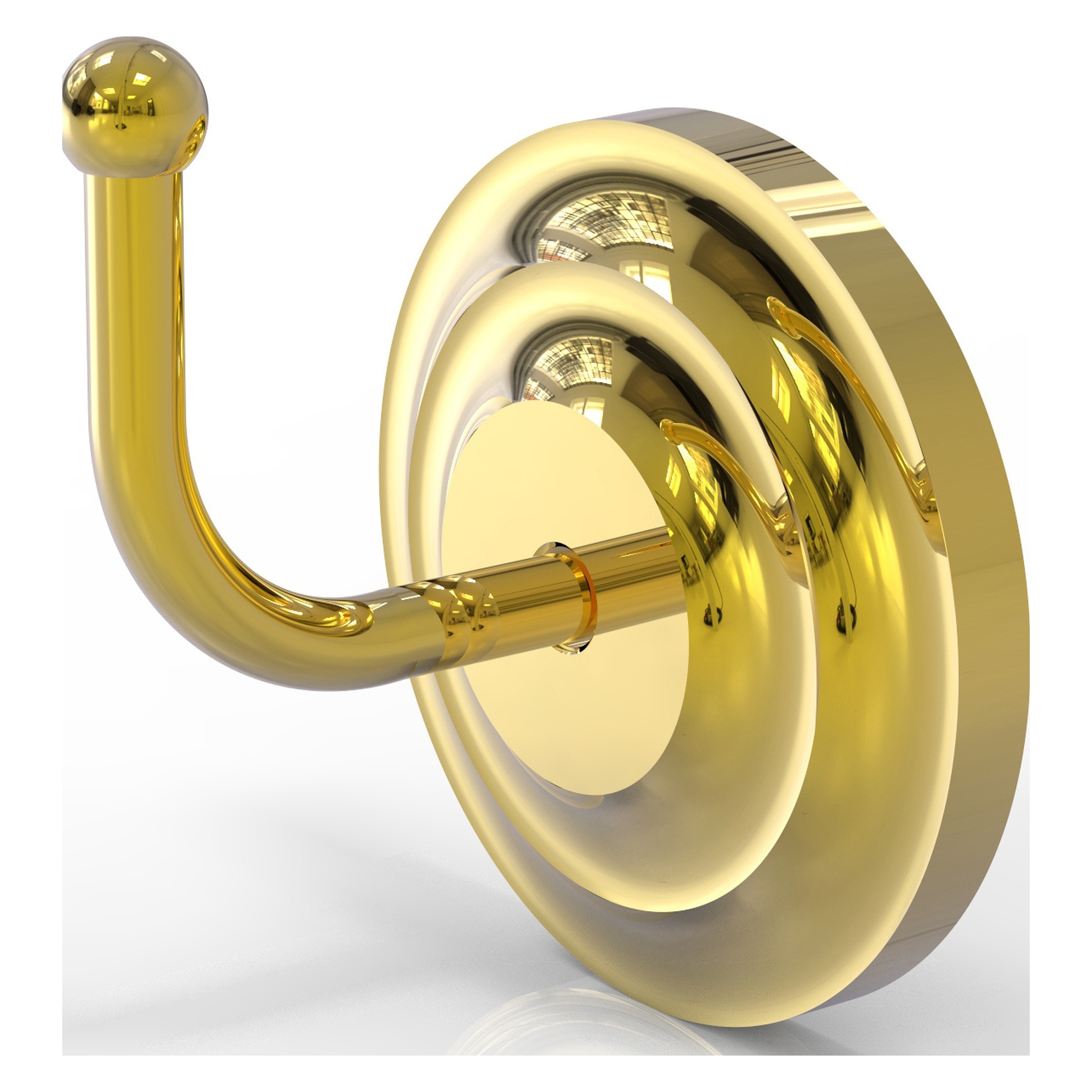 Allied Brass QN-H1-PB Que New Polished Brass Single -Hook Wall mount Towel Hook