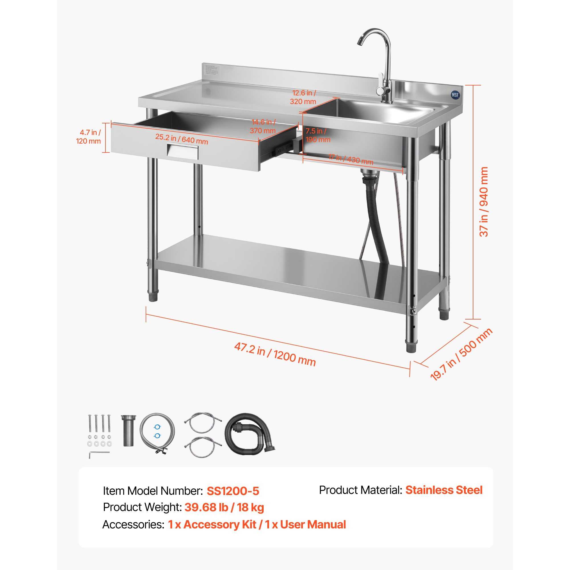SUGIFT LW108GIVSS2401 Laundry-Tubs-Utility-Sinks - View #3