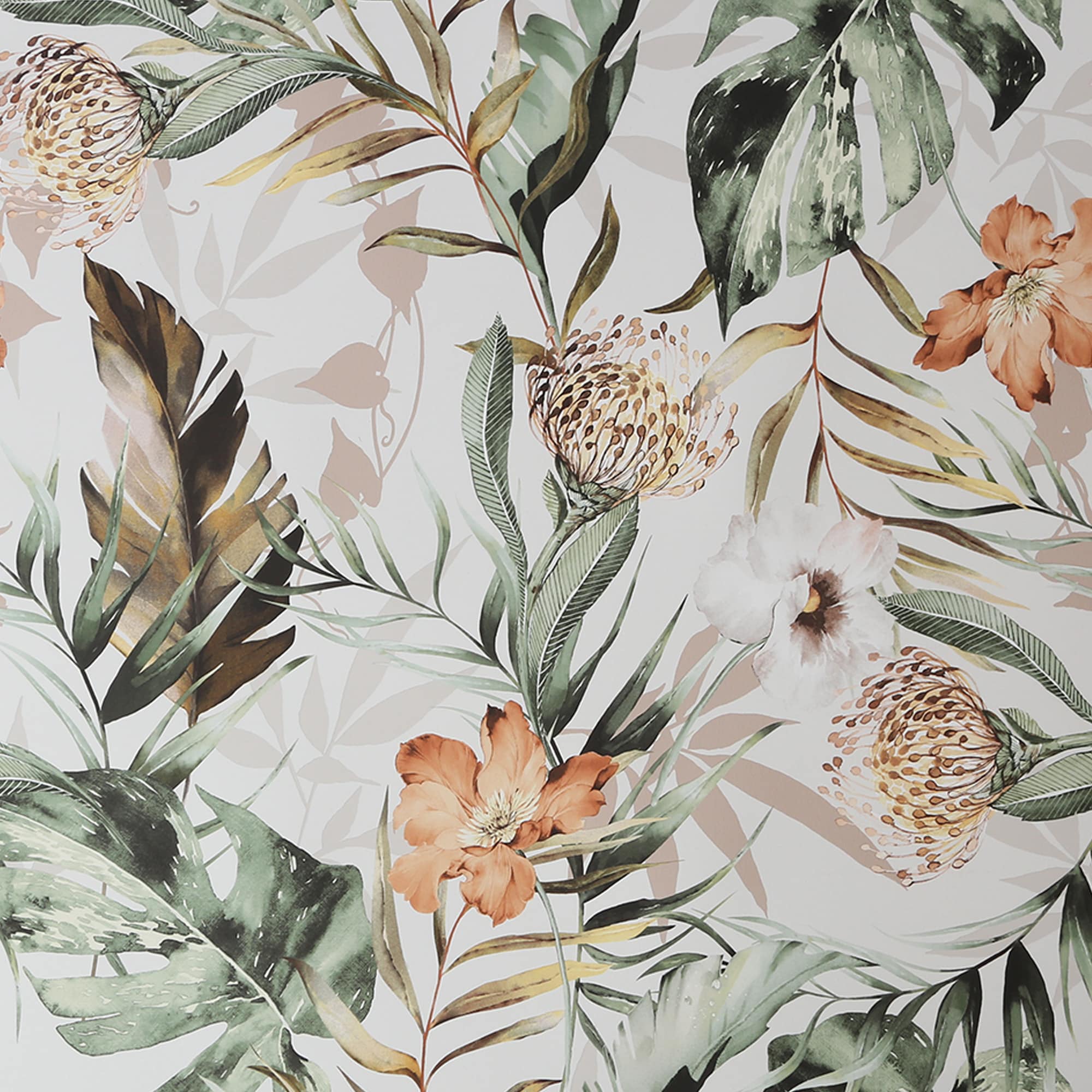 Fresco 114938 Ginkgo 56-sq ft Vintage Paper Floral Unpasted Wallpaper
