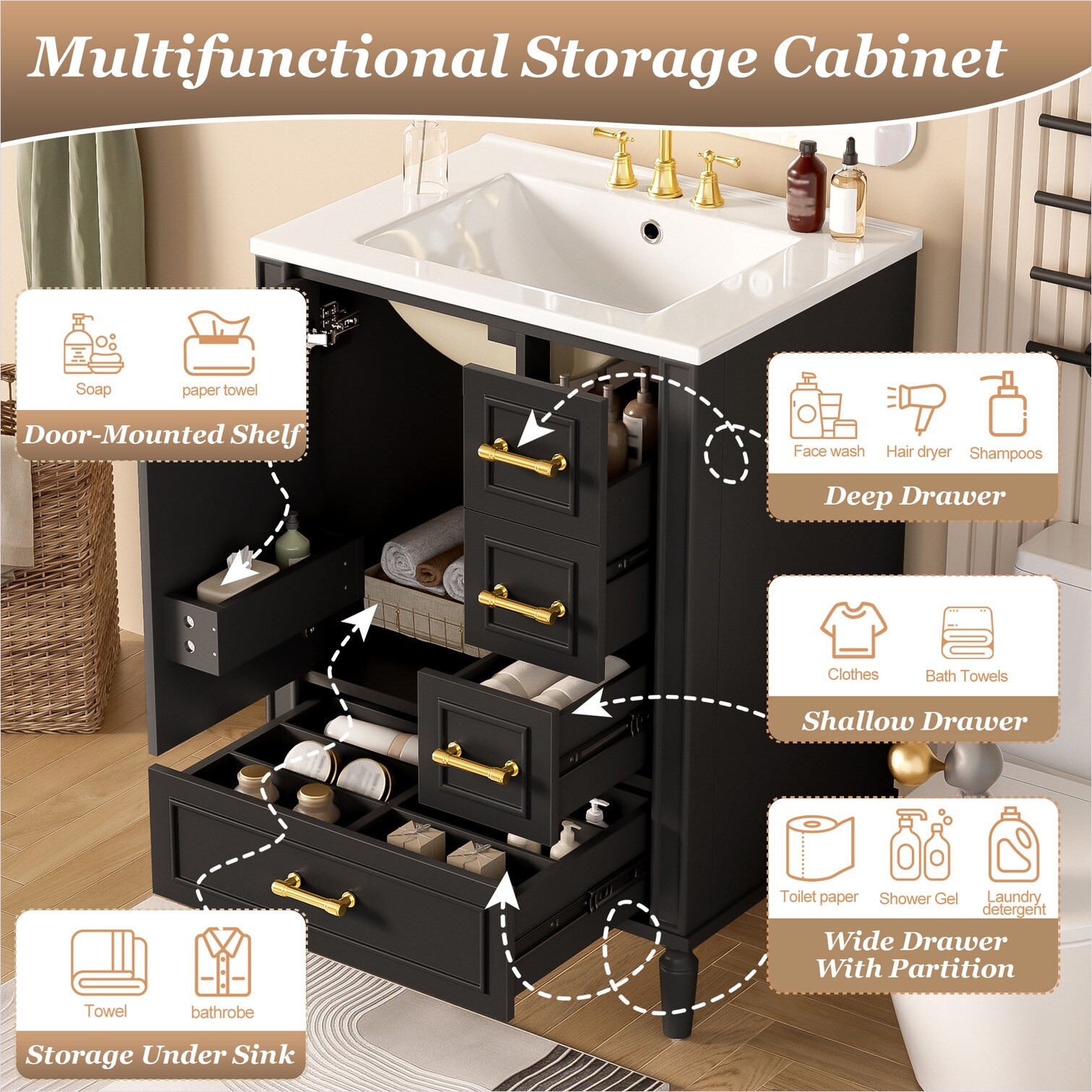 SunJet H50P8SLFW8UM Bath-Vanity-Combo - View #5