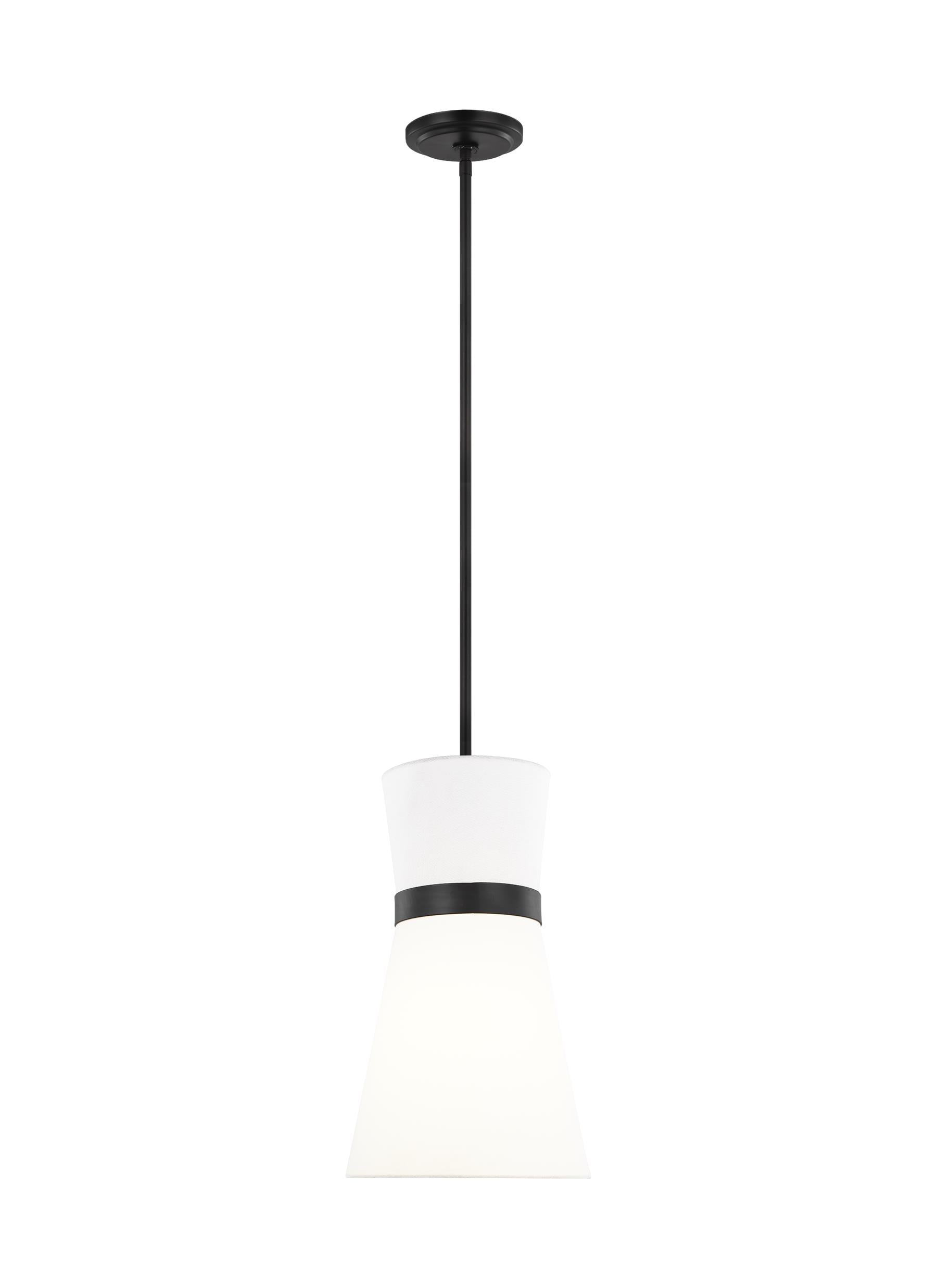 Generation Lighting 6590501-112 Clark 1 -Light Midnight Black Transitional Cylinder Medium Hanging Pendant light