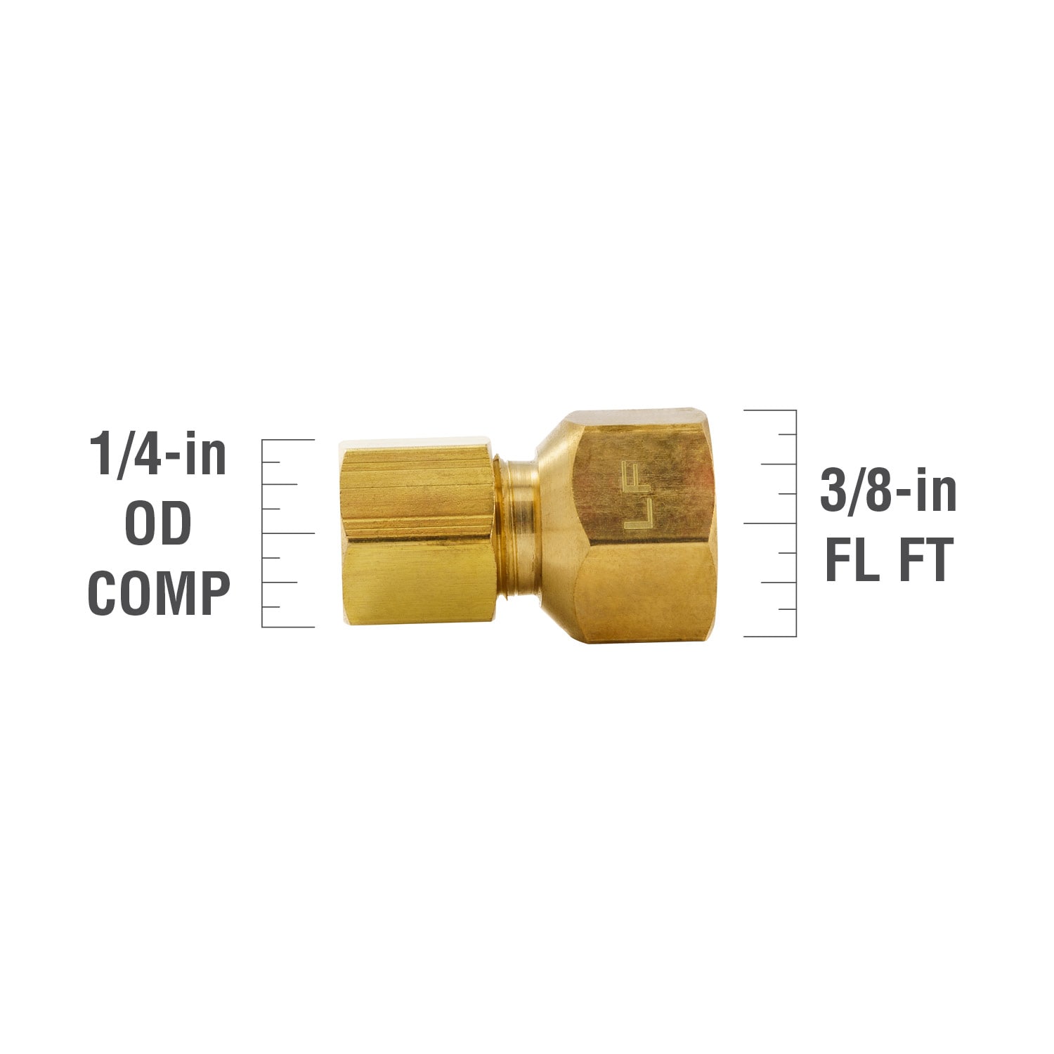 Brass Compression Tube Pipe Fitting Connector, Straight Coupling Adapter,  3/8 Tube OD x 1/4 NPT Male Connector 5pcs (3/8 OD Compression x 1/4 NPT