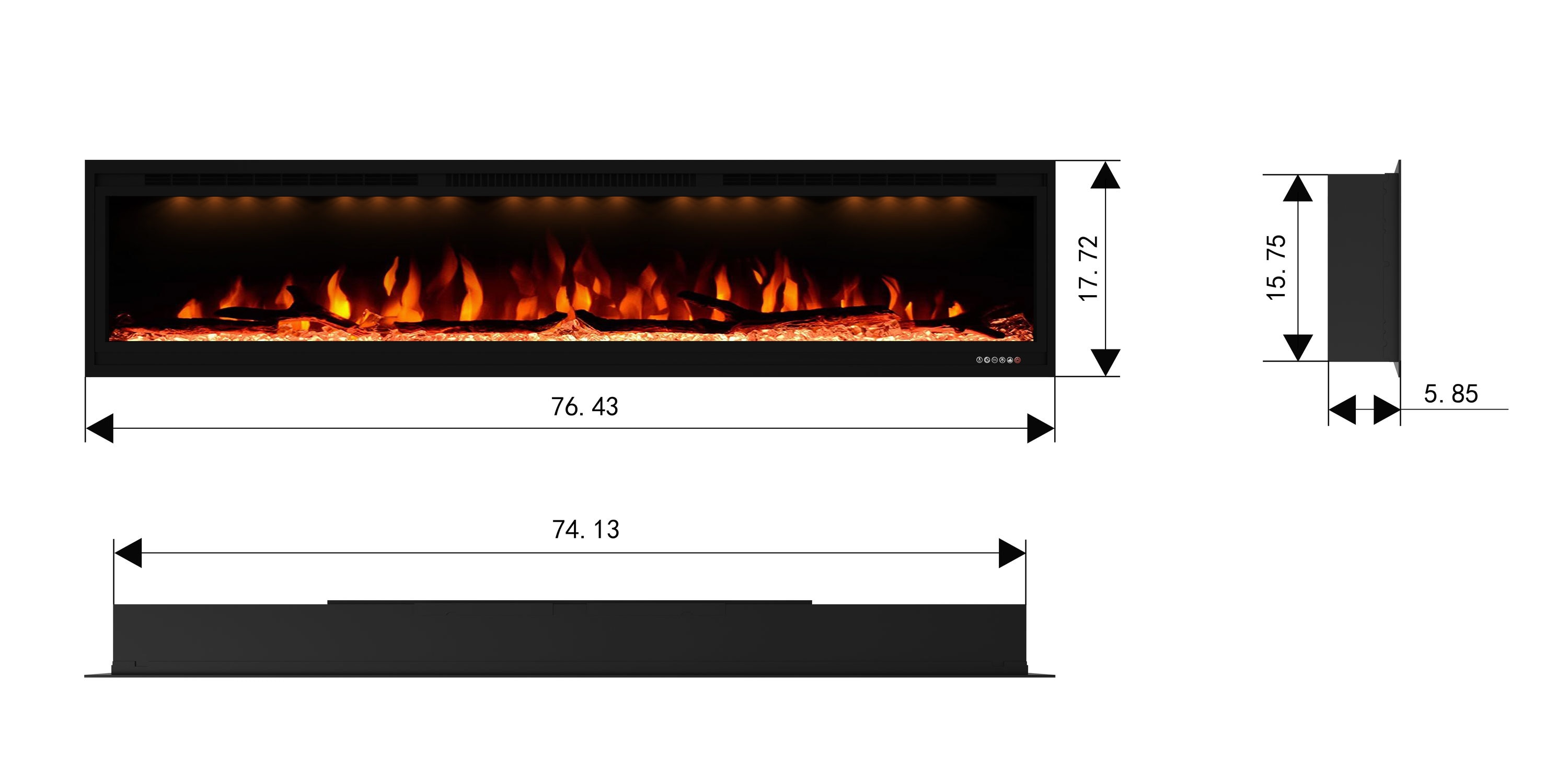 Clihome VL-BI74 Electric-Fireplaces - View #6