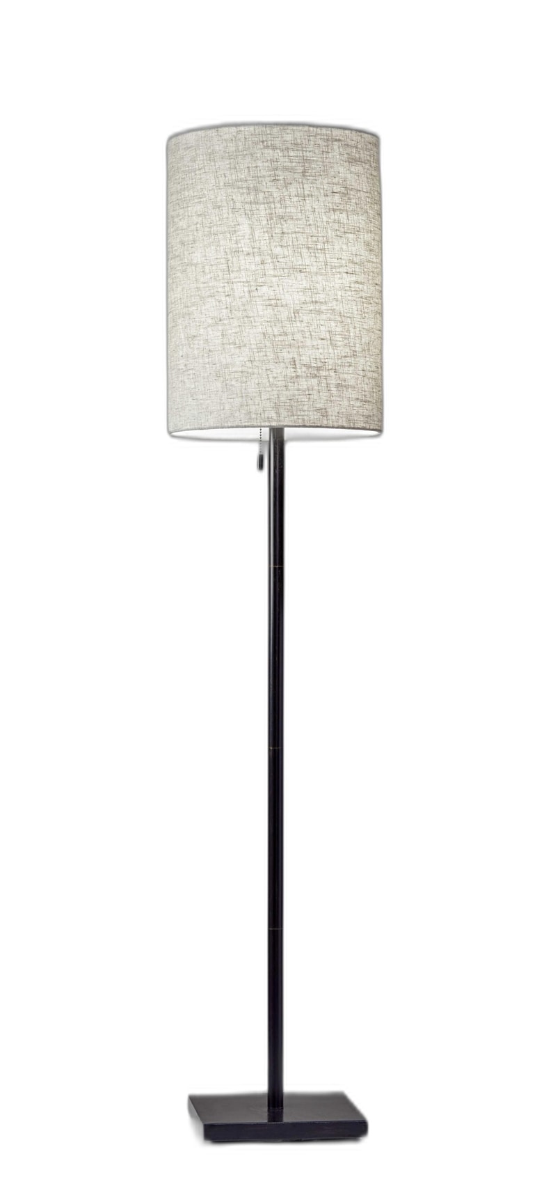 Bronze Metal Floor Lamp with Natural Linen Shade
