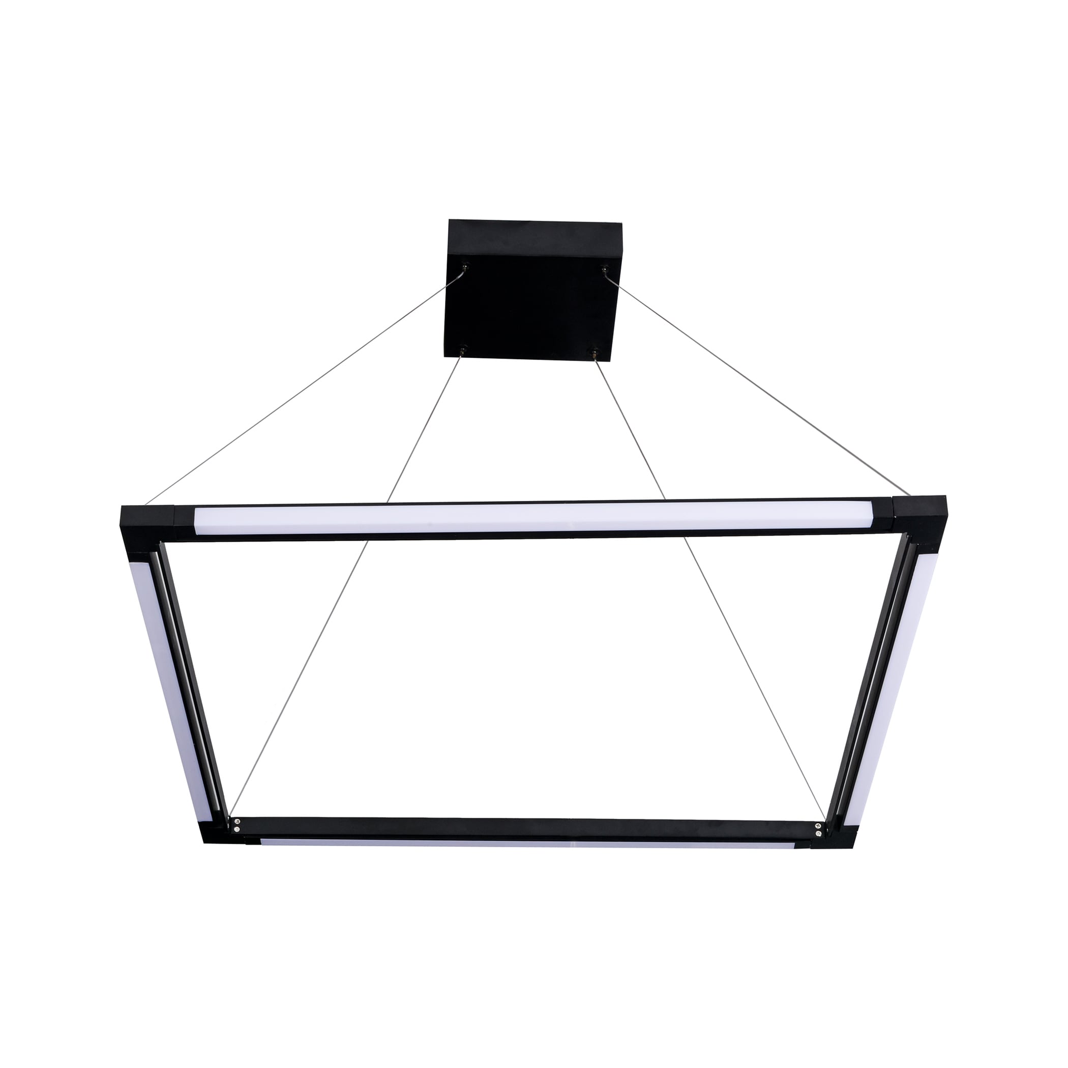 Atria Crystal Black 24" Square LED Adjustable Chandelier