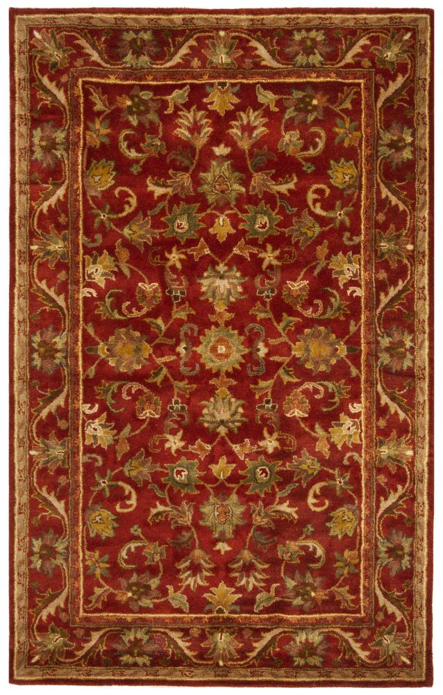 Safavieh AT52E-4 Antiquity Rudbar 4 x 6 (ft) Tufted Wool Red/Red Rectangular Indoor Floral/Botanical Vintage Area rug