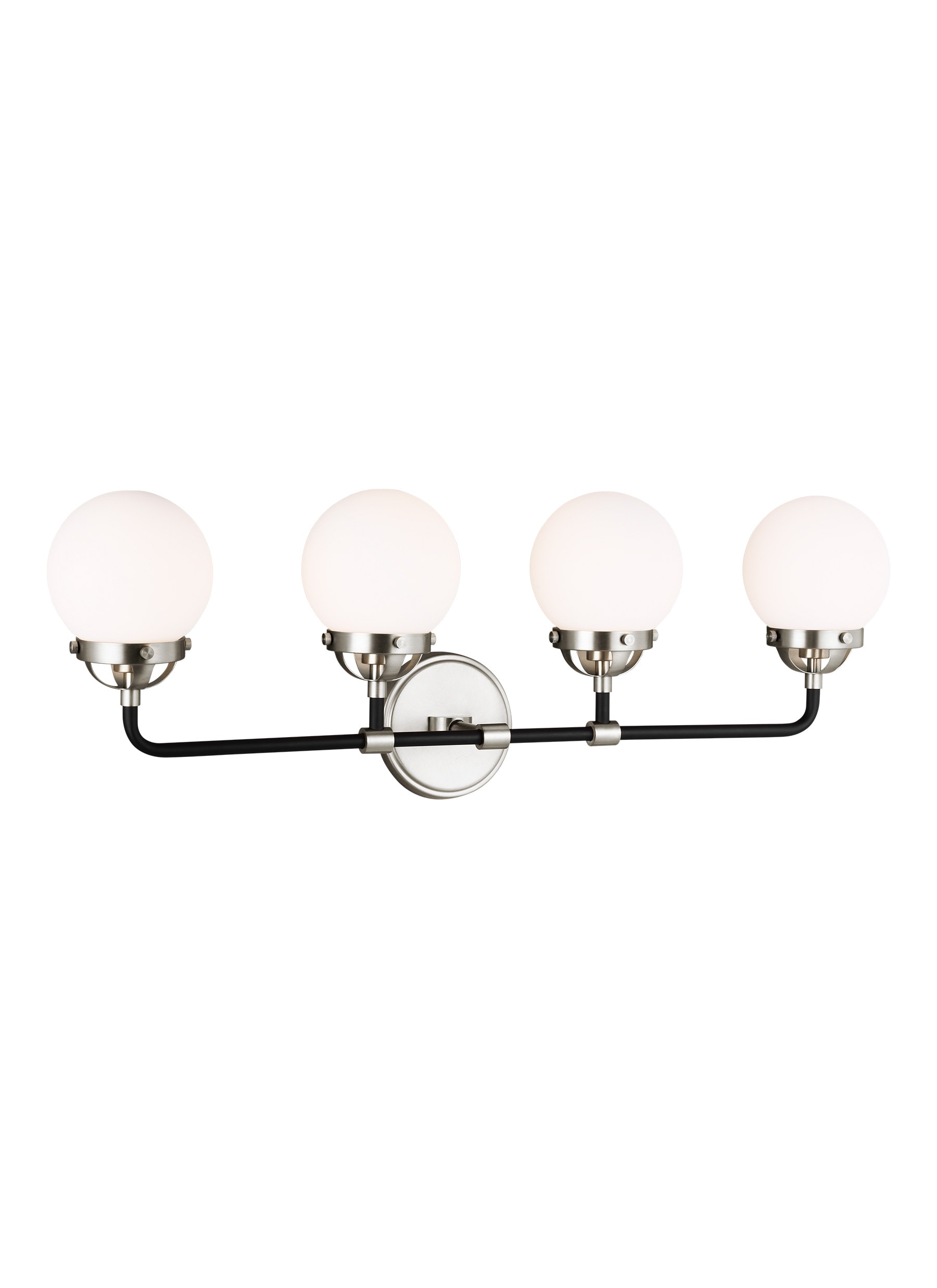Generation Lighting 4487904-962 Cafe 30-in 4 -Light Brushed Nickel Modern/contemporary Vanity light