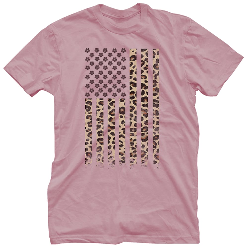  AMPL-186 Women's Pink Knit Short sleeve Graphic T-shirt ( Medium )