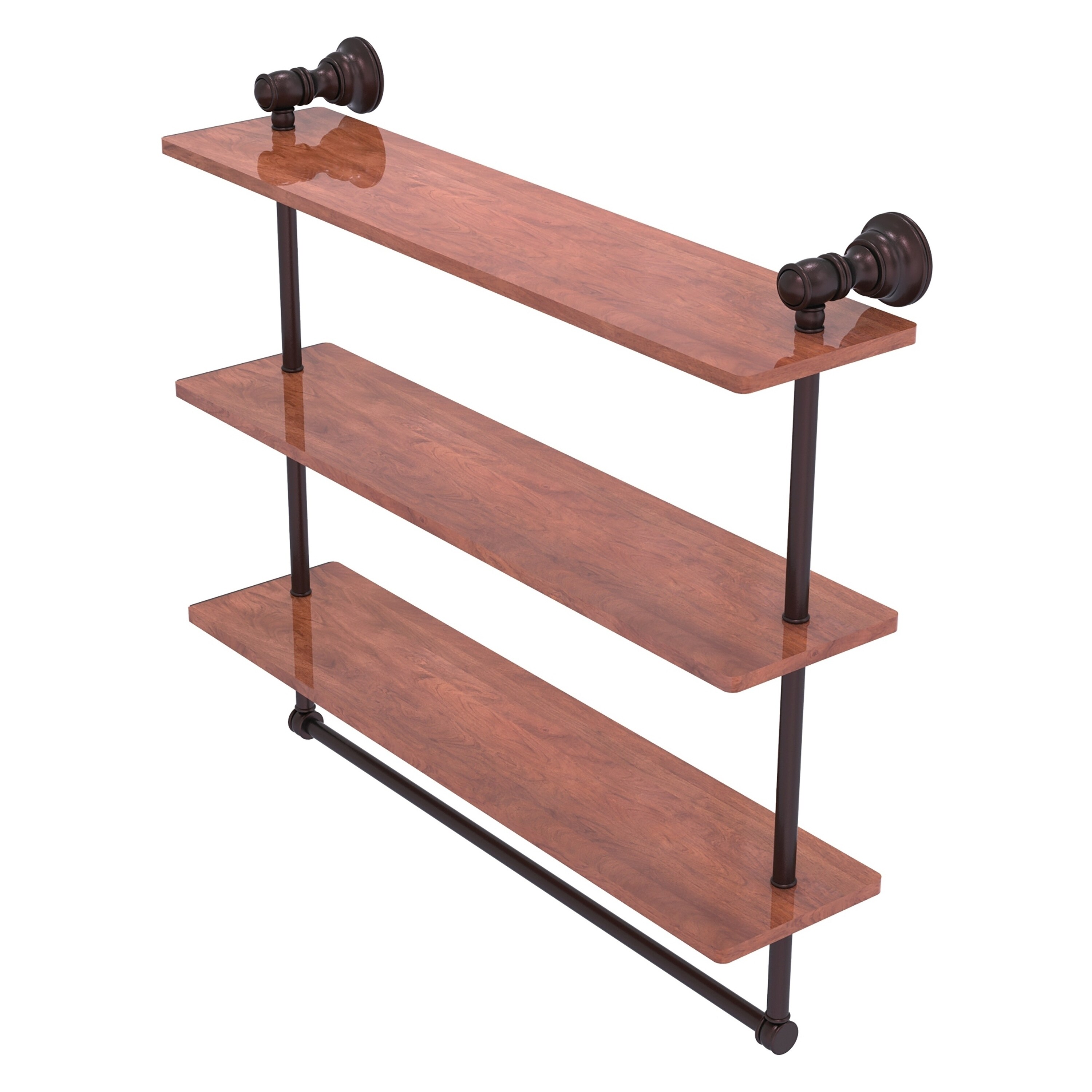 Allied Brass CL-5-22TB-IRW-ABZ Carolina Antique Bronze 3 -Tier Wall mount Corner Bathroom Shelf ( 22-in x 19.7-in x 5-in )