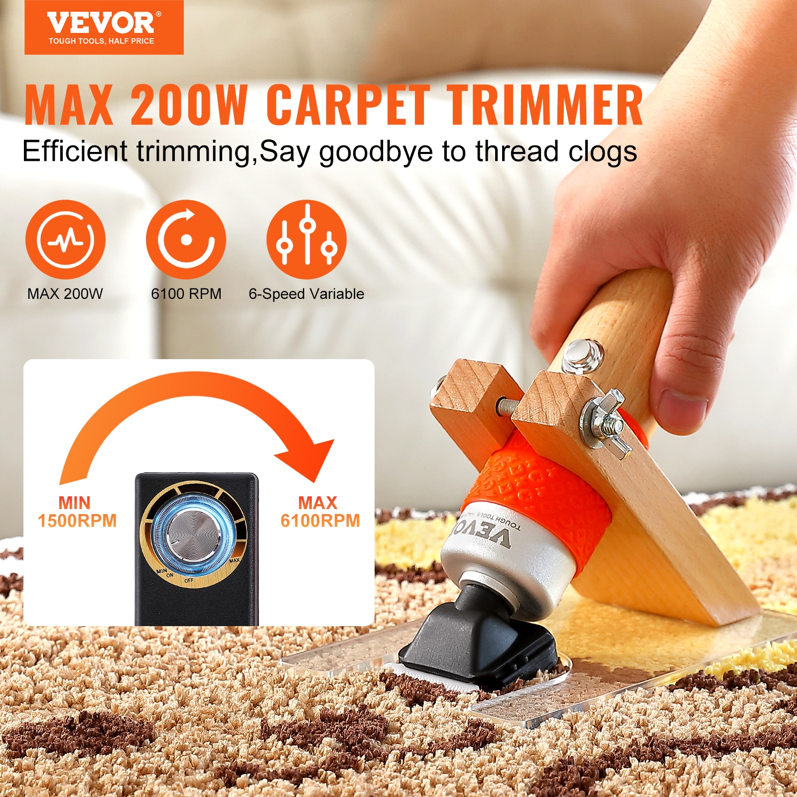 VEVOR DTXJQYS00000ZZSWRV1 Carpet-Trimmers - View #2