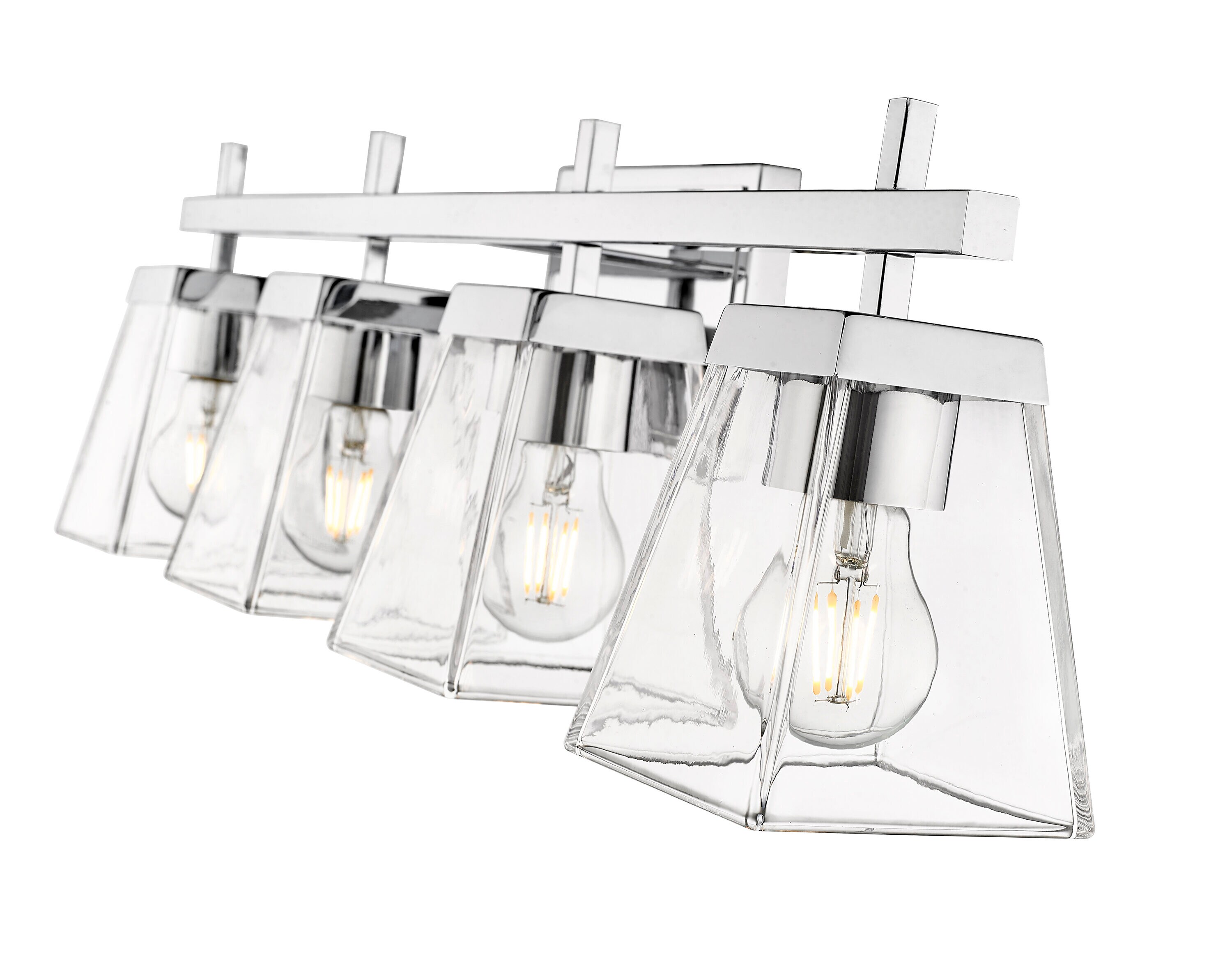 Lauren Chrome 4-Light Vanity with Clear Glass Shades