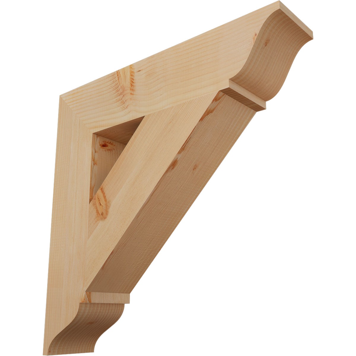 Ekena Millwork BKT06X28X28TRA01SDF Traditional traditional smooth 5-1/2-in x 28-in x 28-in Douglas fir Brown Wood Standard bracket