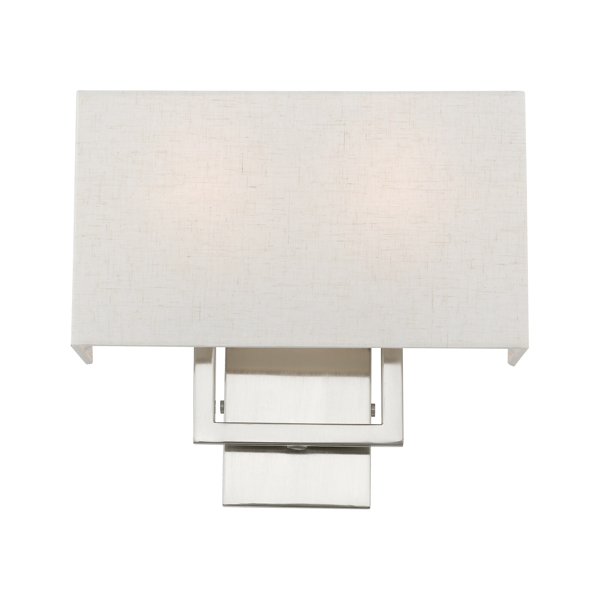 Brushed Nickel 2-Light Wall Sconce with Fabric Shade