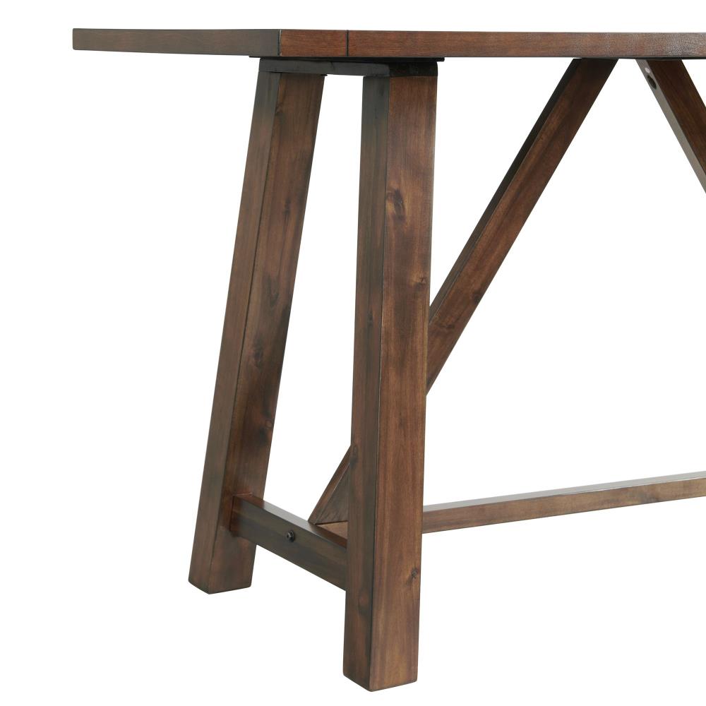 Rustic Brown Cherry Counter Height Dining Set with 4 Chairs and Bench