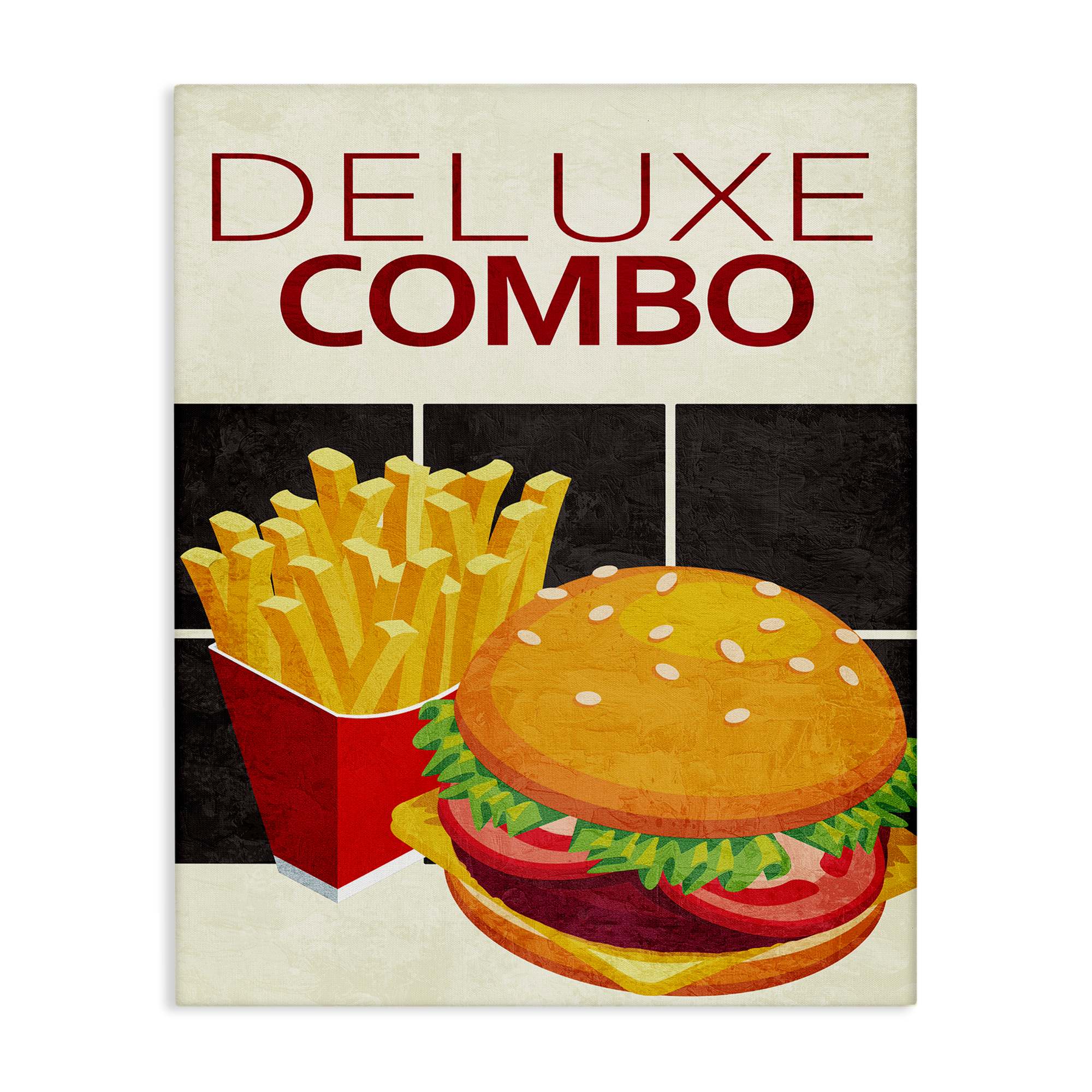 Stupell Industries BS-465-CN-36X48 Deluxe Combo Fast Food Canvas Wall Art By Kim Allen 36 x 48