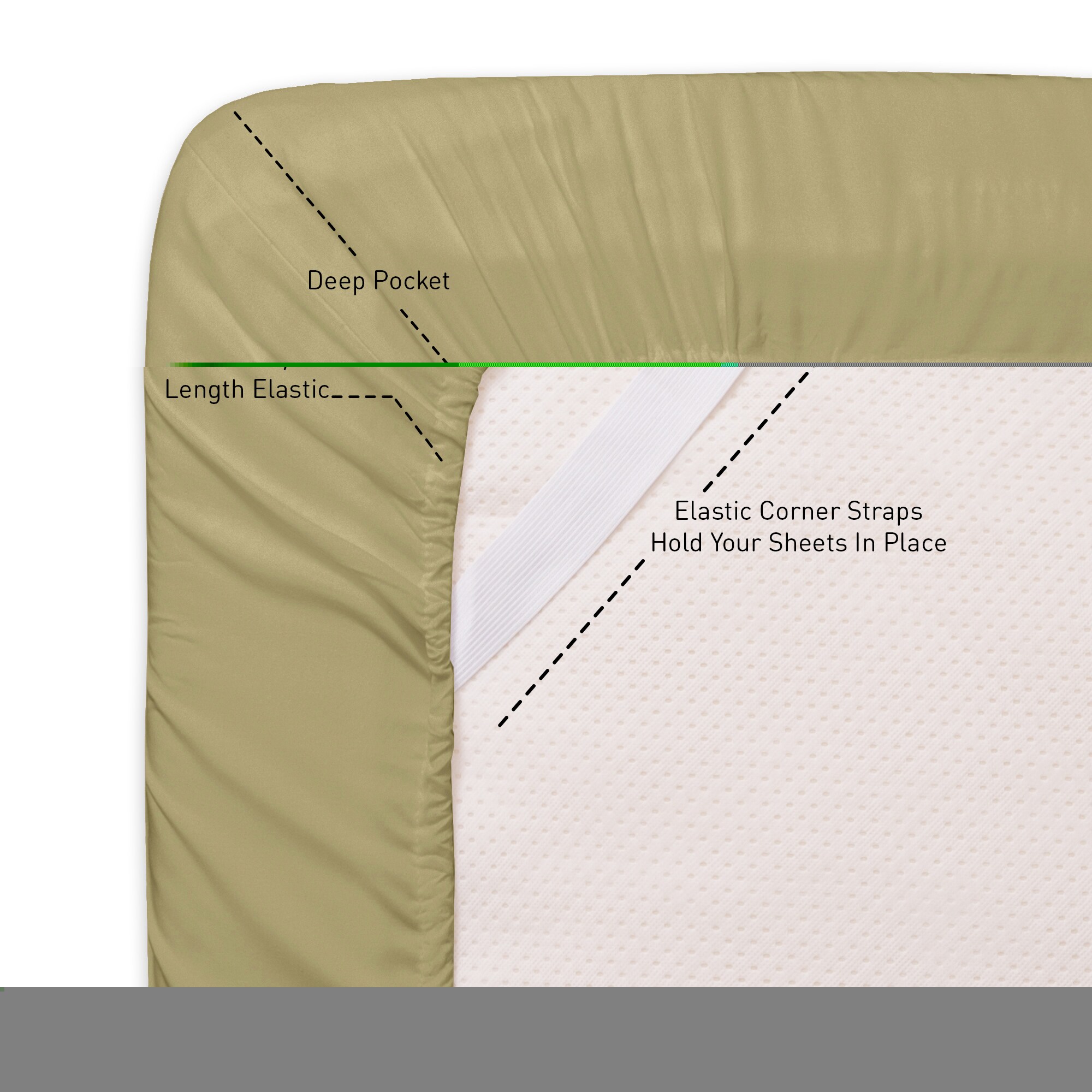 Sweet Home Collection LOW-4P-SH-FL-SGE Sheet-Sets - View #4
