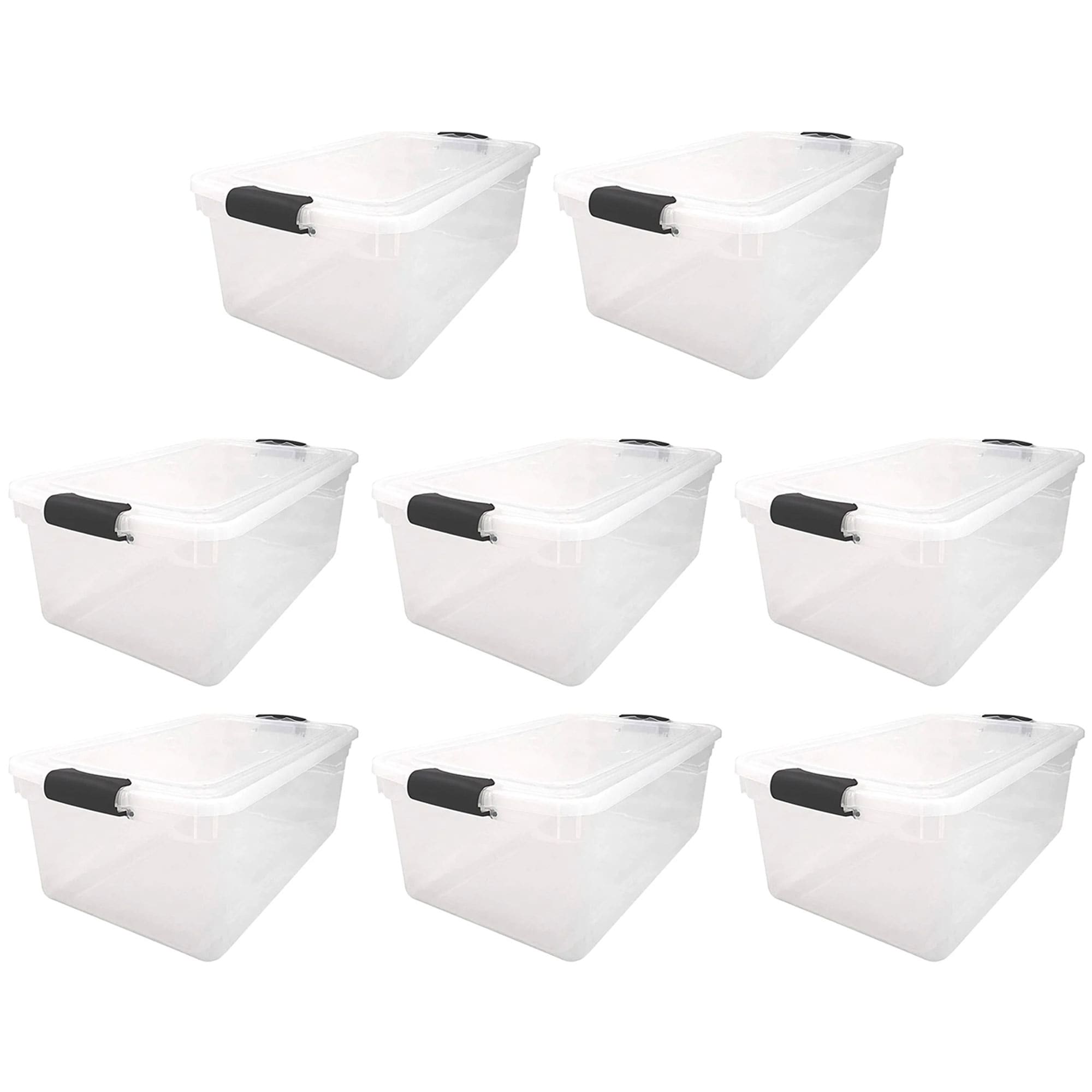 Homz Products 323001 8 -Pack ( 16-in W x 10.63-in H x 28.75-in D ) Clear Plastic Stackable Bin lid