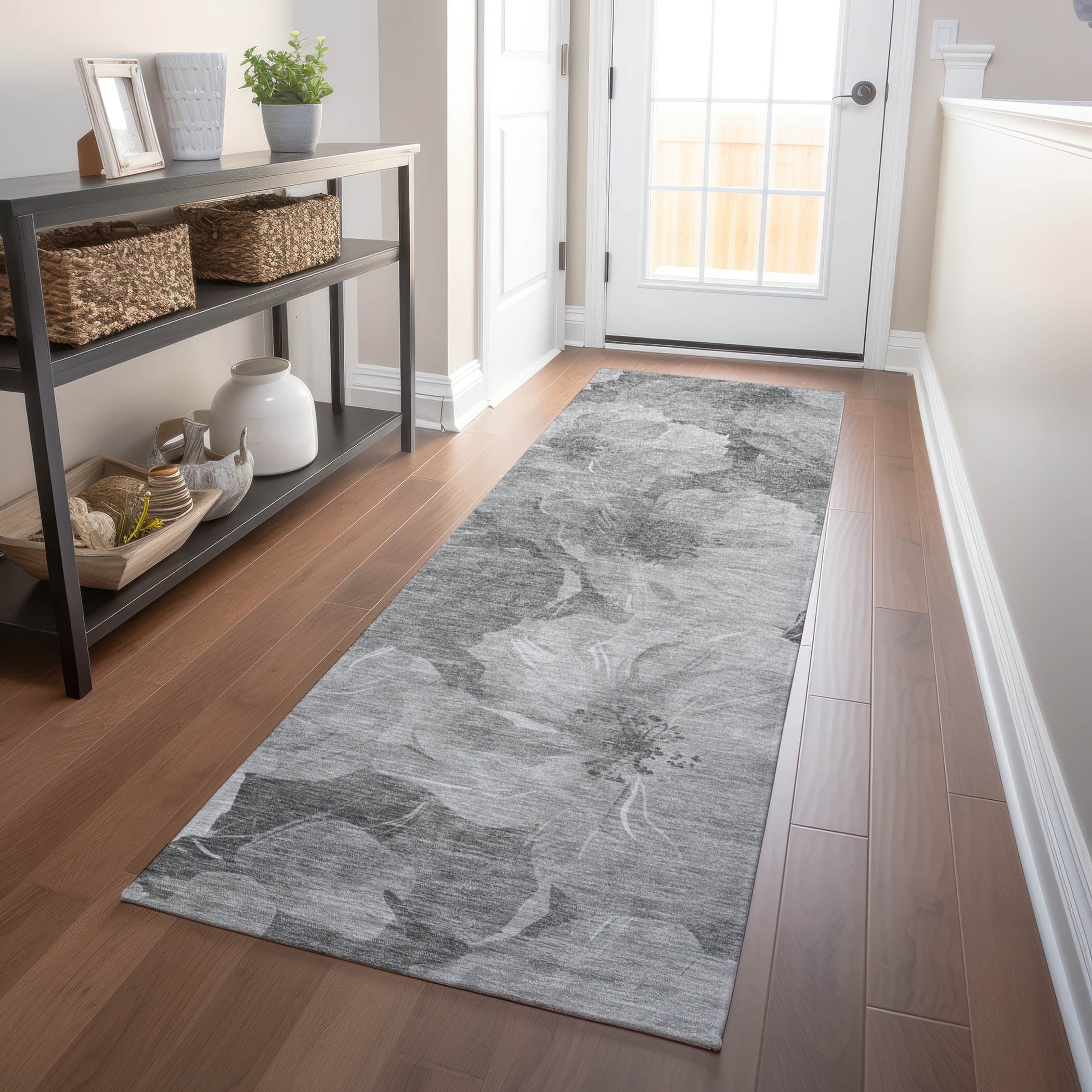 Addison Rugs ACN1542GY2X8 Chantille ACN1542GY 2 x 7 (ft) Polyester Gray Rectangular Indoor/Outdoor Geometric Machine washable Runner rug