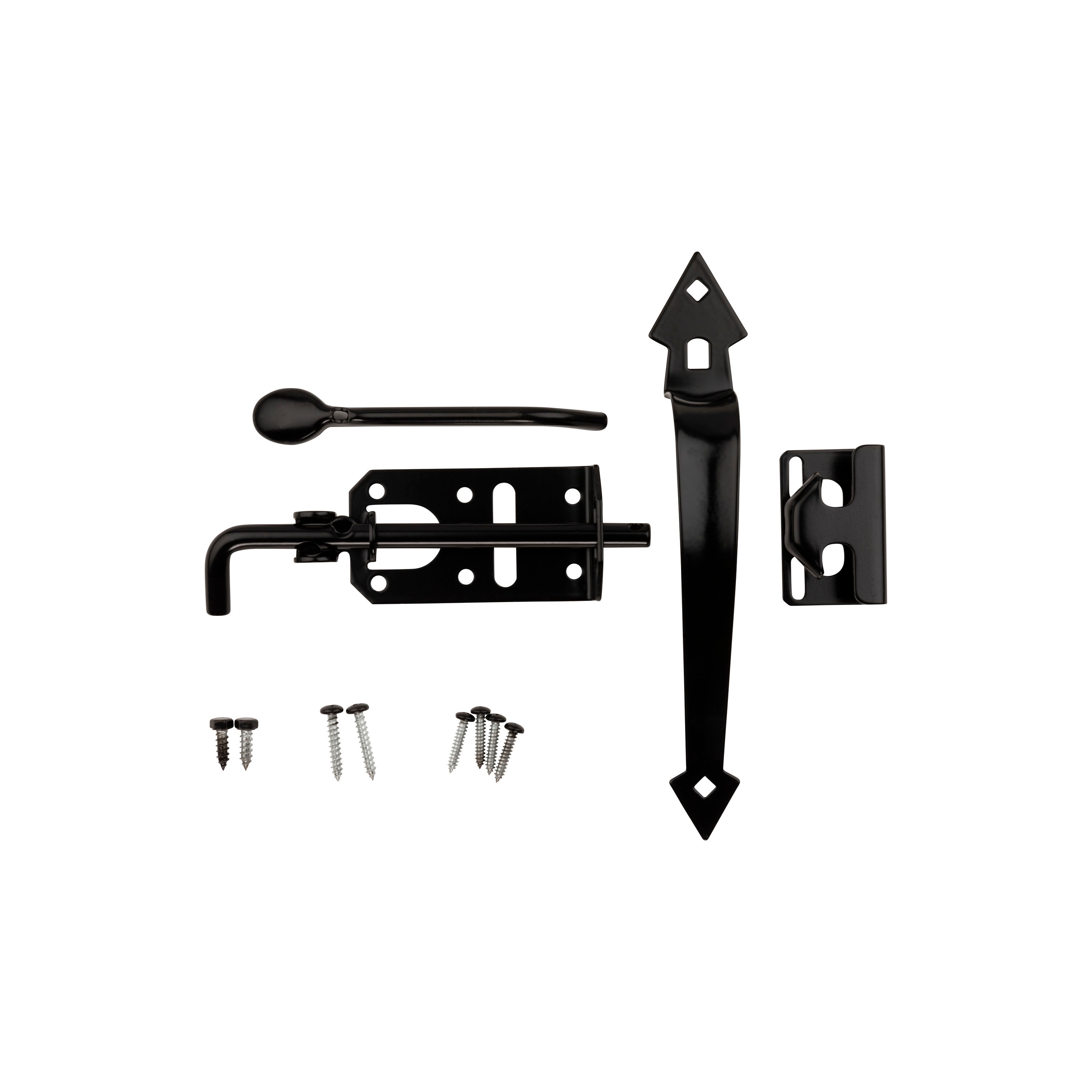 Black Steel Universal Handing Ornamental Gate Latch