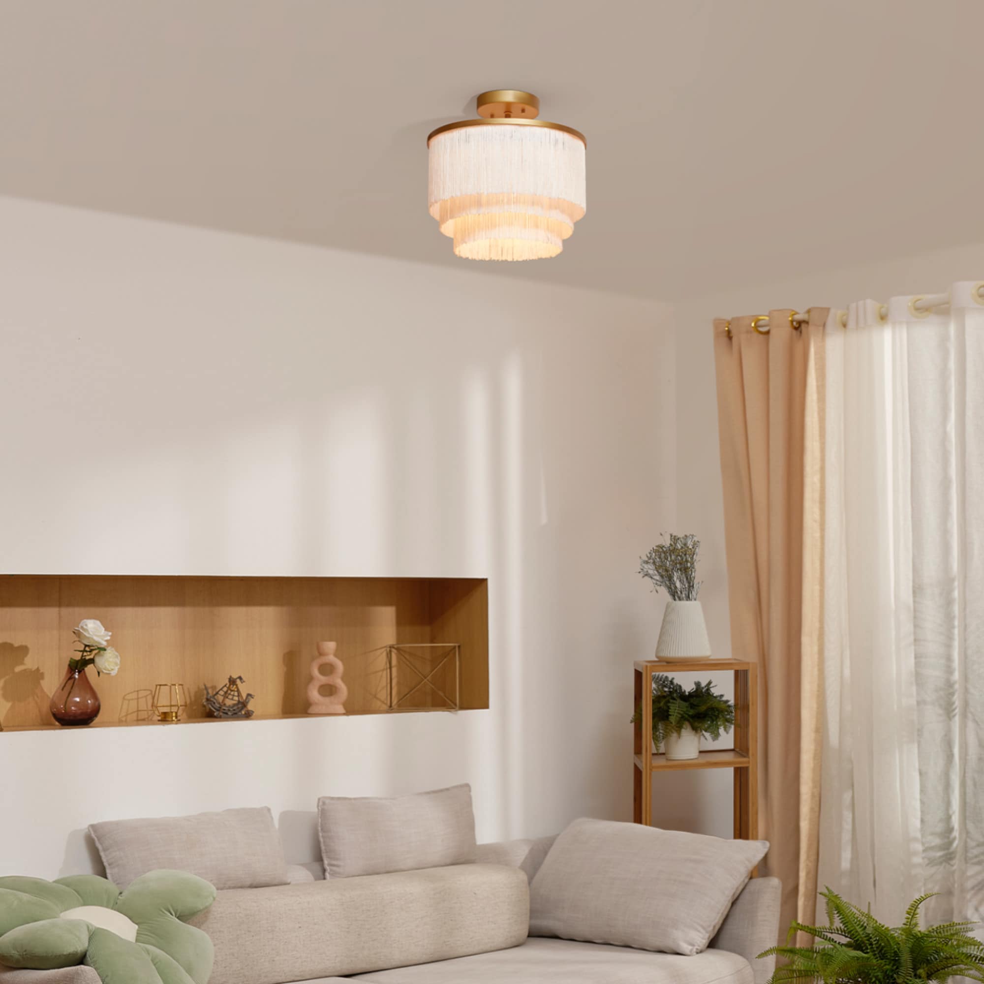Globe Electric 91003491 1 -Light 12-in Matte Gold Flush Mount Light