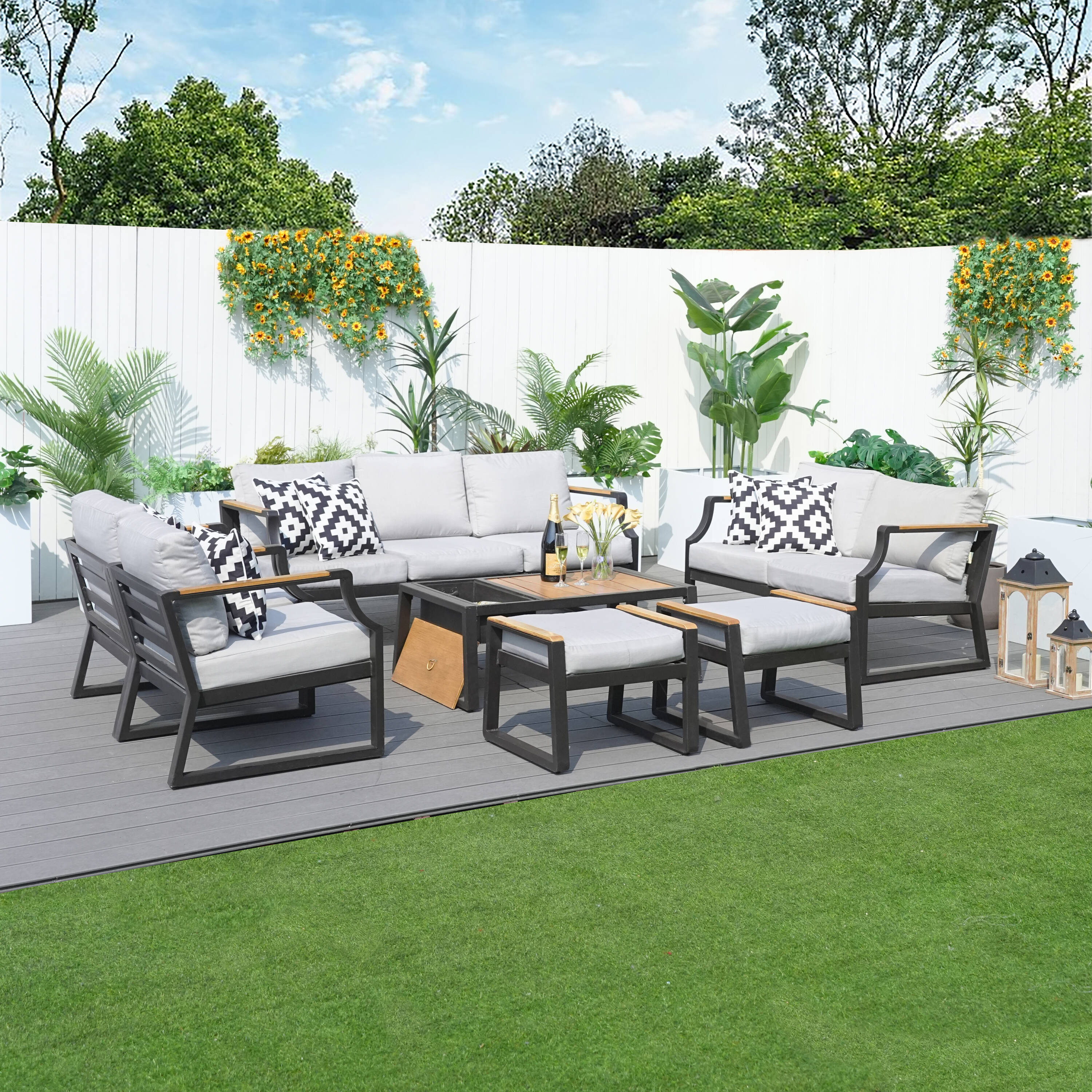 Direct Wicker DWS-2101-BL Patio-Conversation-Sets - View #3