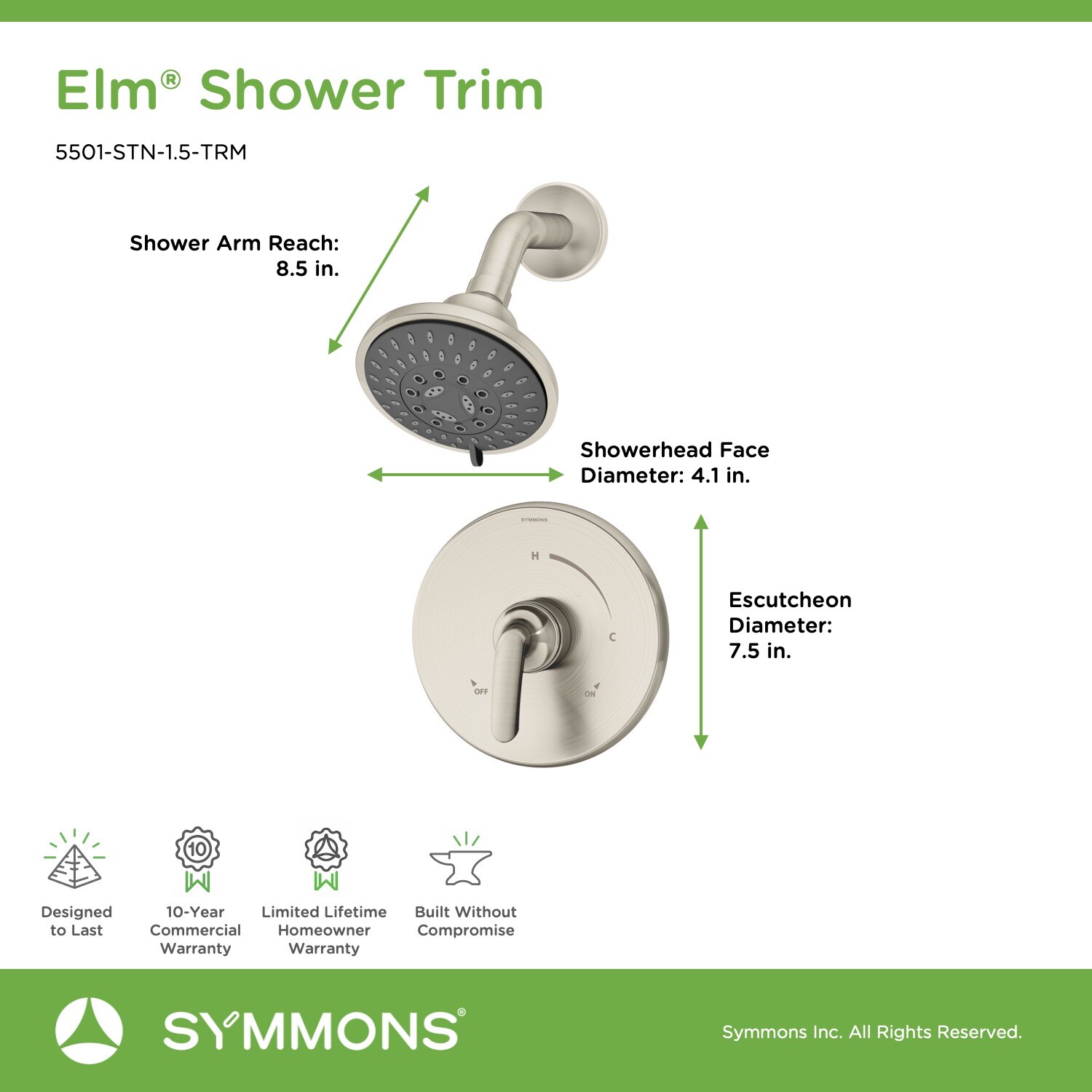 Symmons 5501-STN-1.5-TRM Tub-Shower-Faucets - View #2