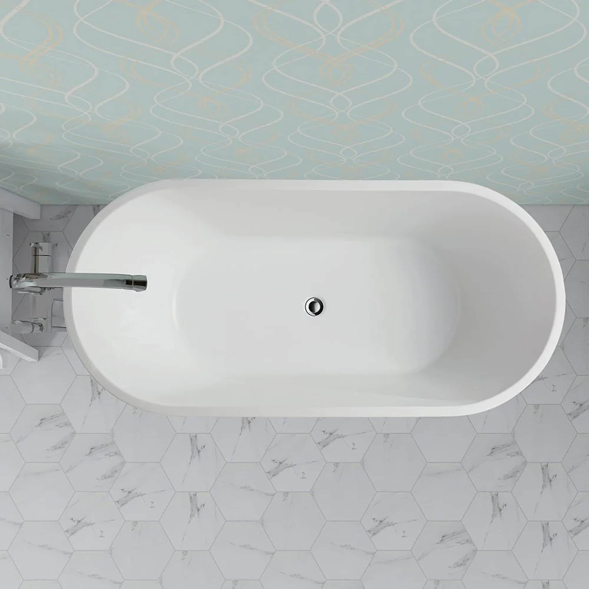 Antony 63" White Acrylic Freestanding Soaking Bathtub