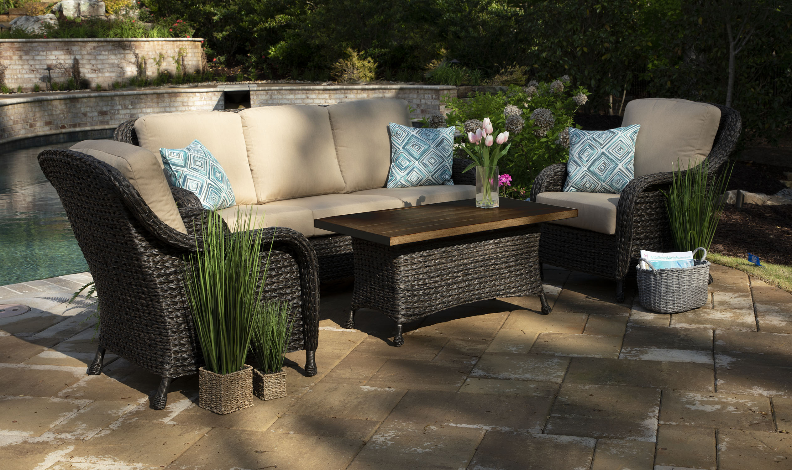 Canopy Home and Garden Sycamore 4-Piece Wicker Patio Conversation Set ...