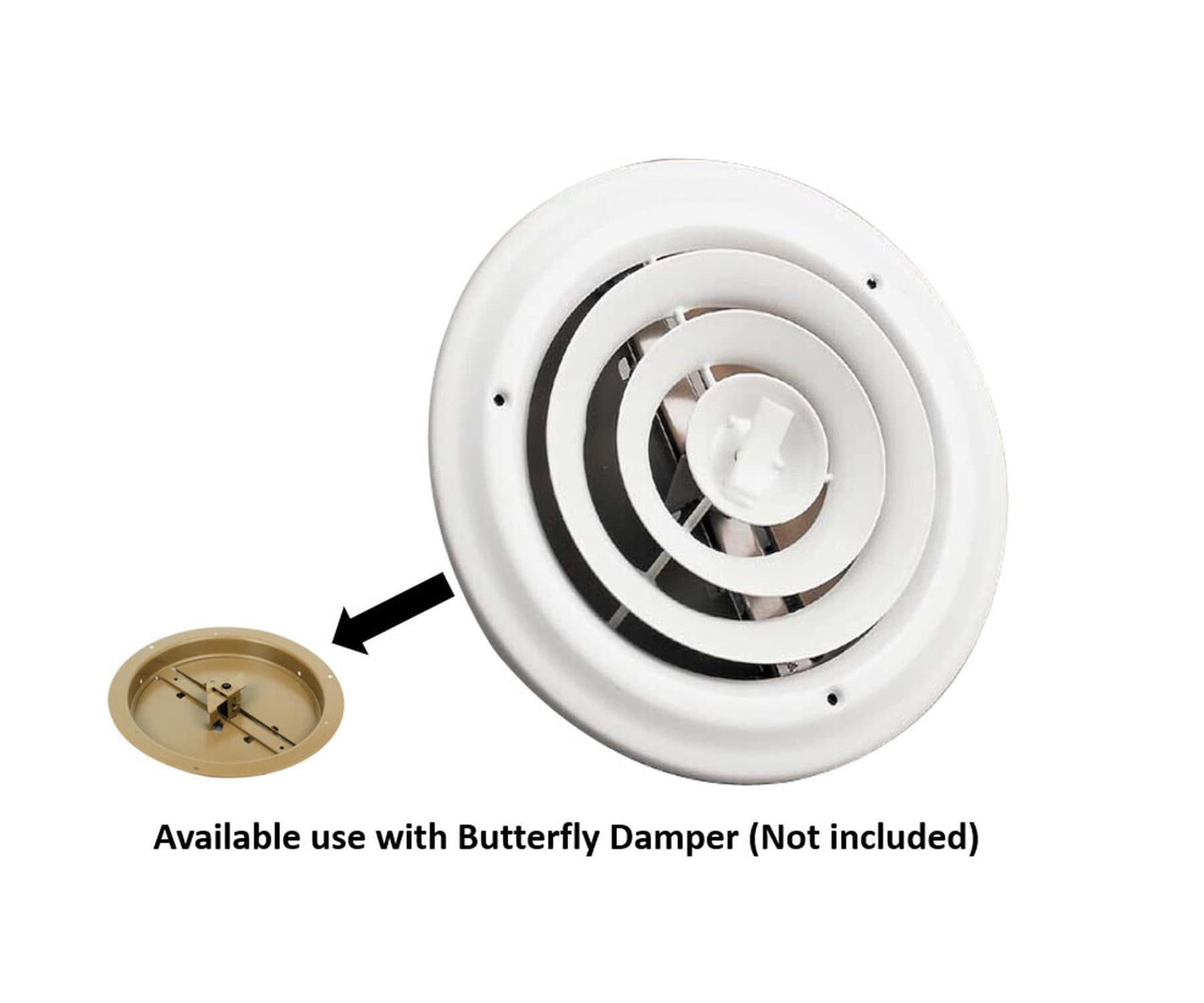 RELIABILT 12.66-in x 12.66-in Step-down Steel Sidewall/Ceiling Diffuser ...