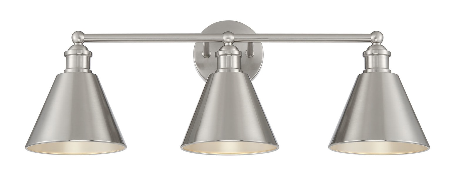 Meridian Lite Trends M80064BN Meridian 27-in 3 -Light Brushed Nickel Vintage Vanity light