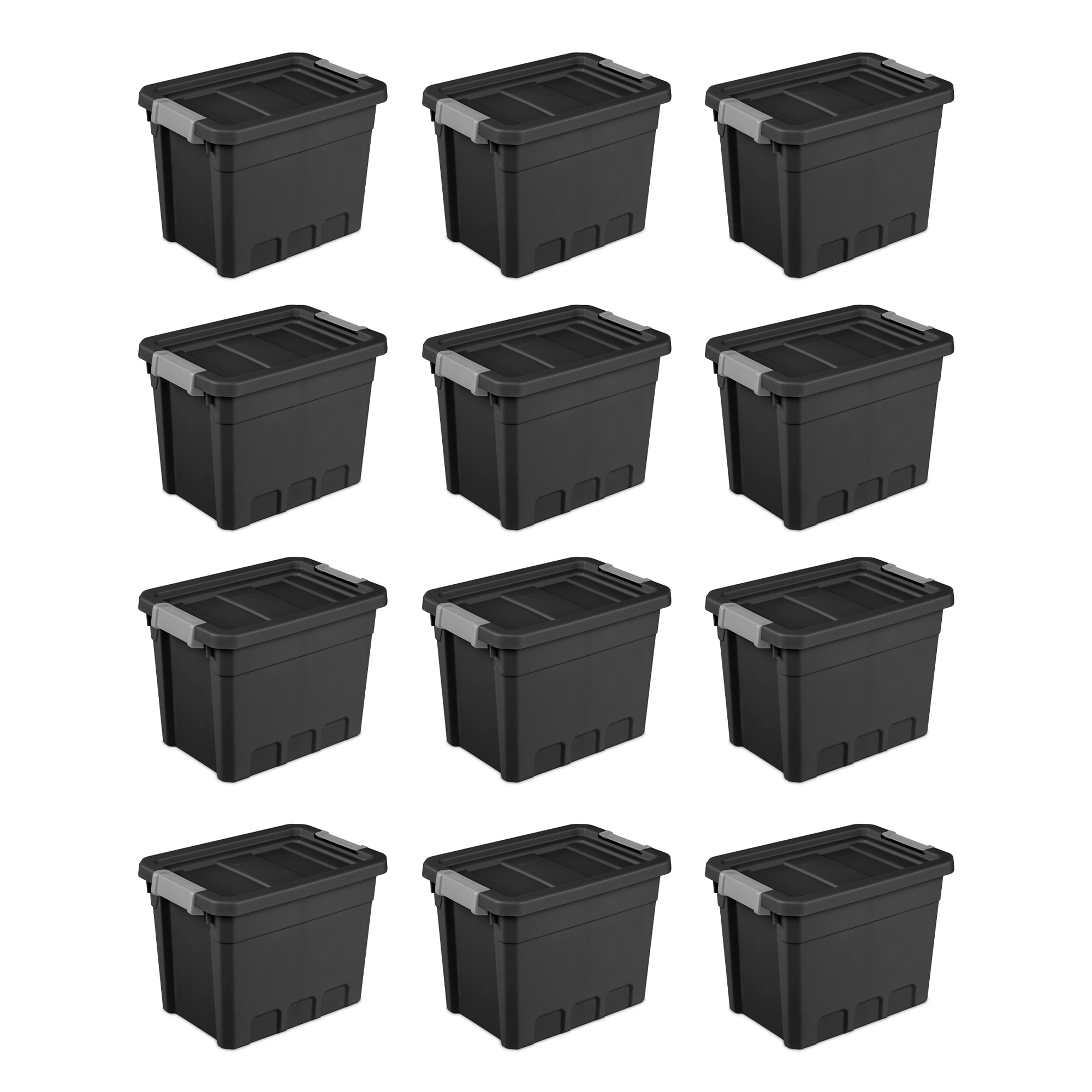 Sterilite 295178 12 -Pack ( 12.6-in W x 13.7-in H x 18-in D ) Black - 7.5 Gallon Plastic Stackable Bin lid