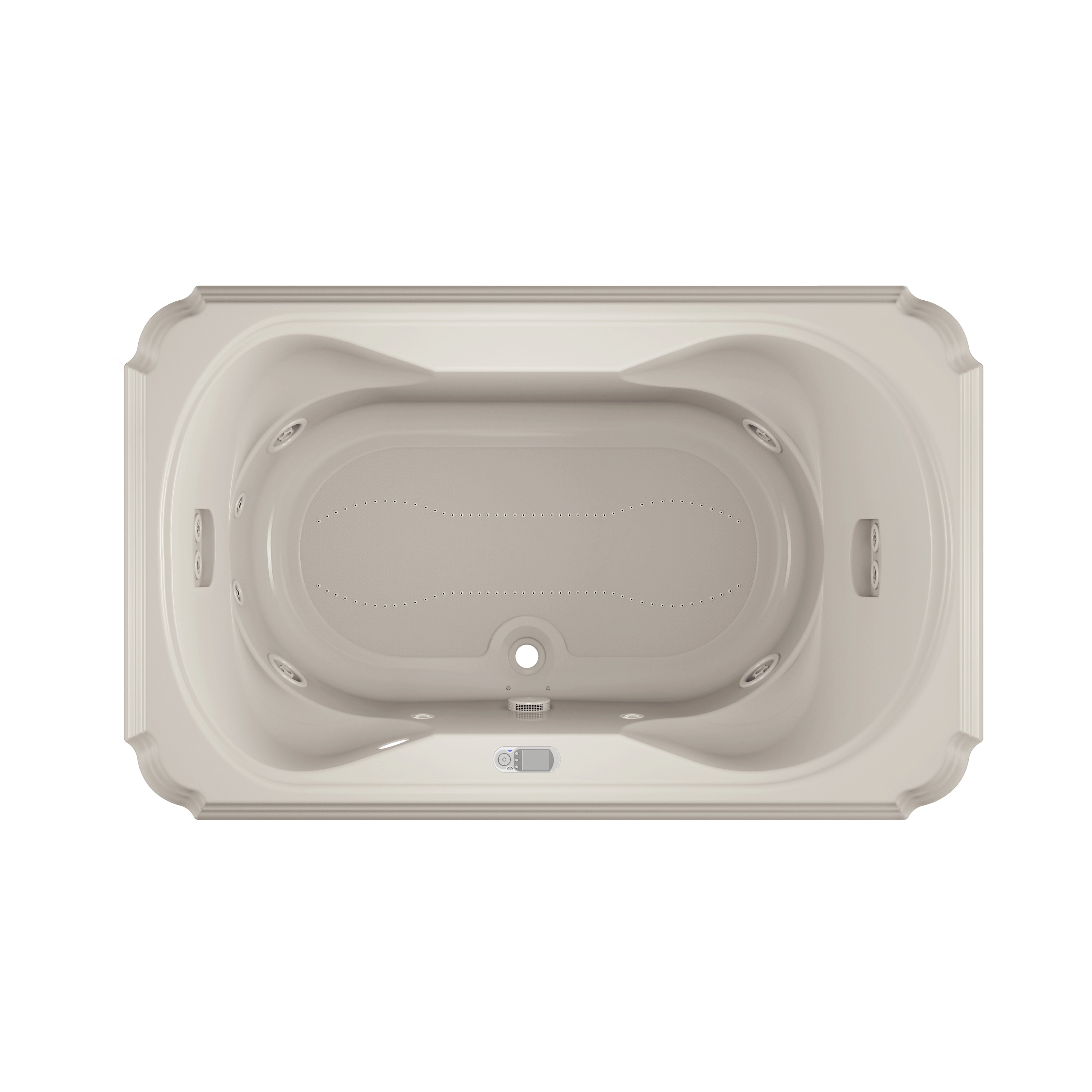 Jacuzzi MAR6642CCR5CHY Marineo 42.0-Inches x 66.0-Inches Oyster Acrylic Rectangular Drop-in Whirlpool and air bath combination tub ( Center Drain )
