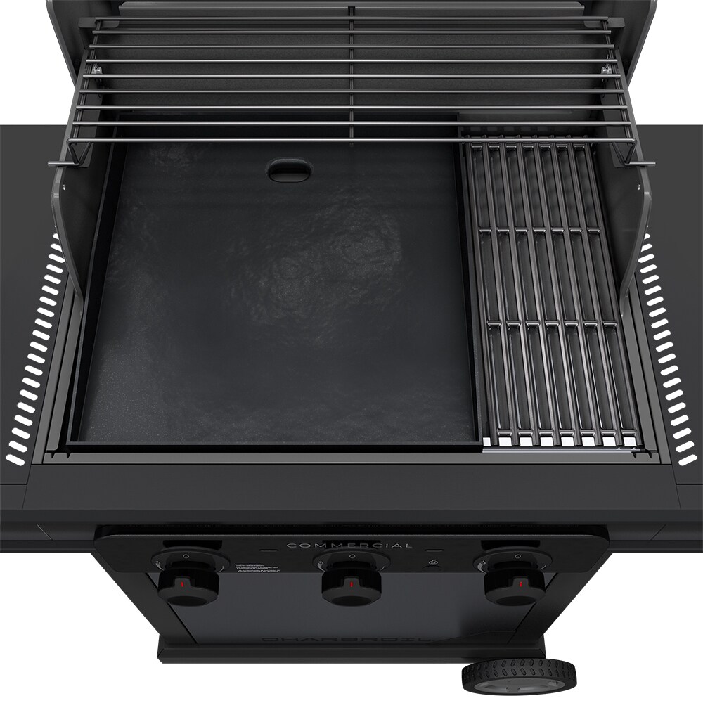 Charbroil Commercial Series Grill and Griddle Combo Black 3 -Burner Infrared Liquid Propane and Natural Gas Grill