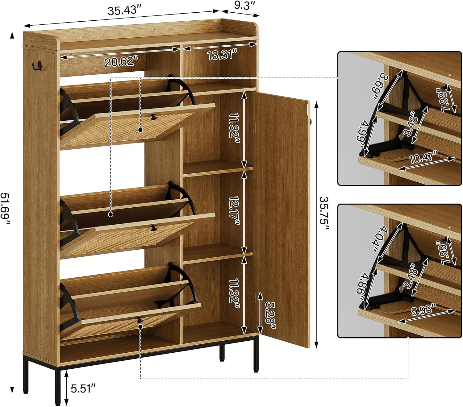Qeetex LHF-DYQ-PHO-150W8HMT Shoe-Racks - View #2