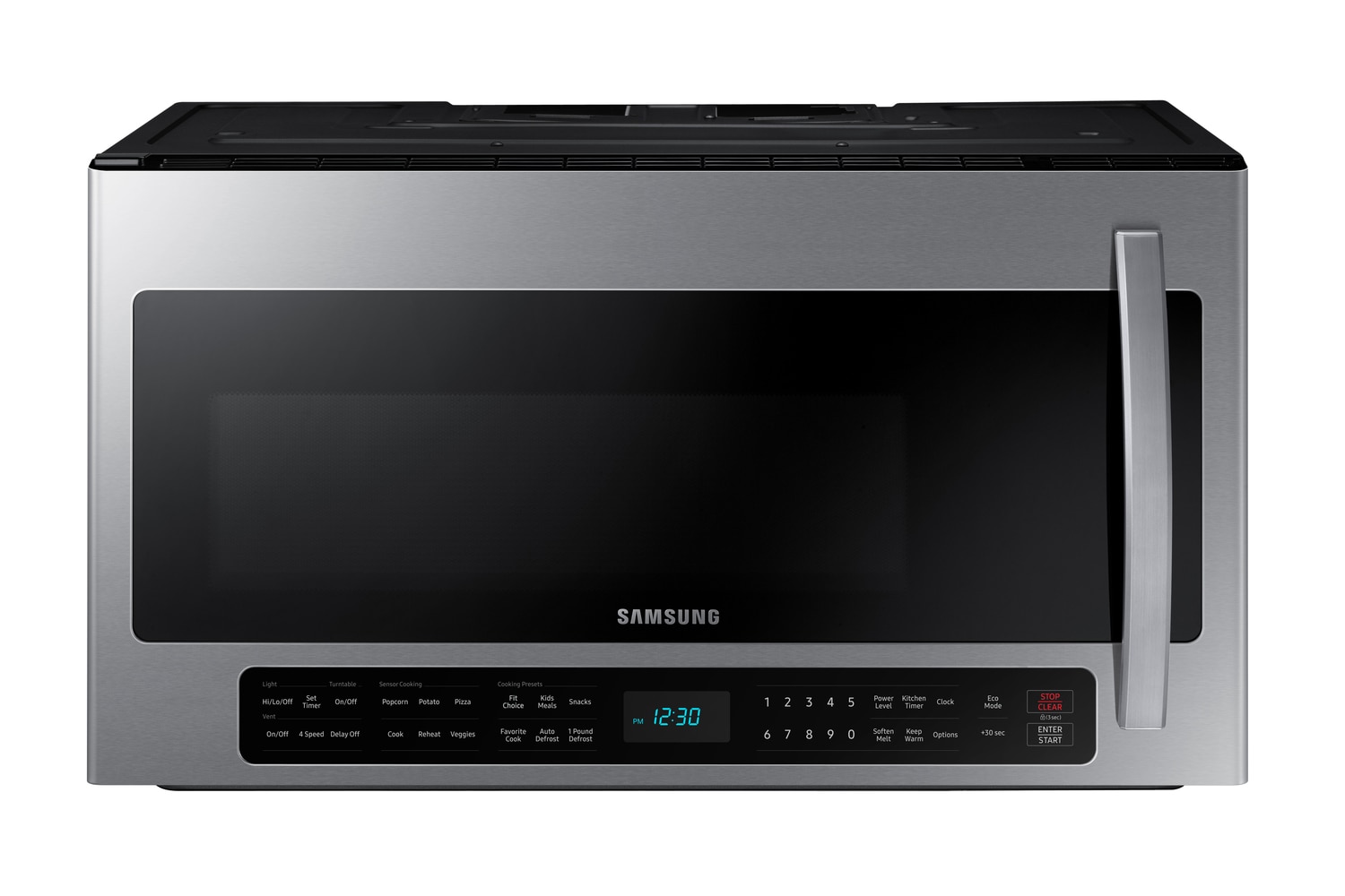 Samsung 2.1-cu ft 1000-Watt Over-the-Range Microwave with Sensor Cooking (Fingerprint  Resistant Stainless Steel) in the Over-the-Range Microwaves department at  Lowes.com