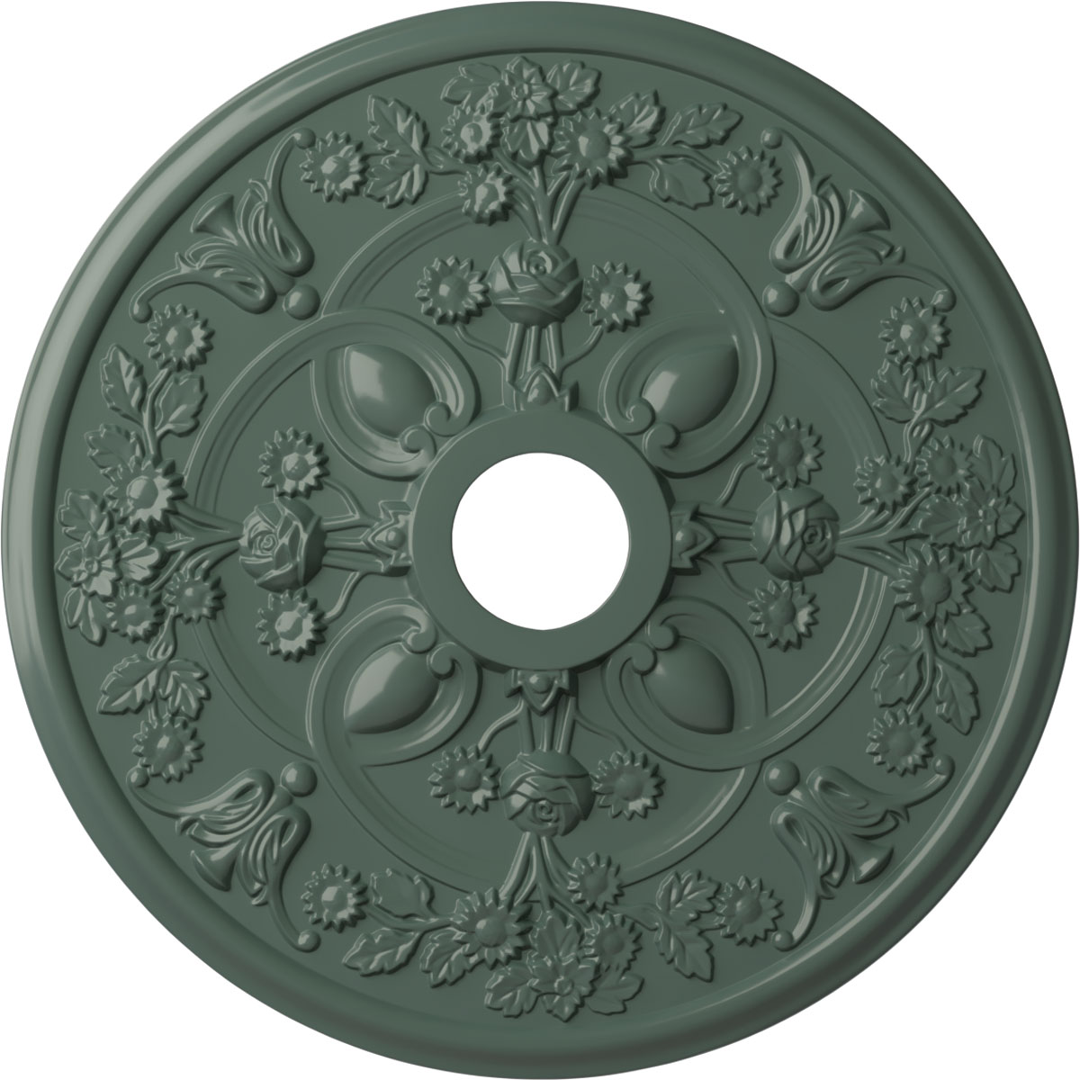 Ekena Millwork CM30ROCBF Rose 30.875-in W x 30.875-in L Painted Cloud Burst Polyurethane Whole Ceiling Medallion