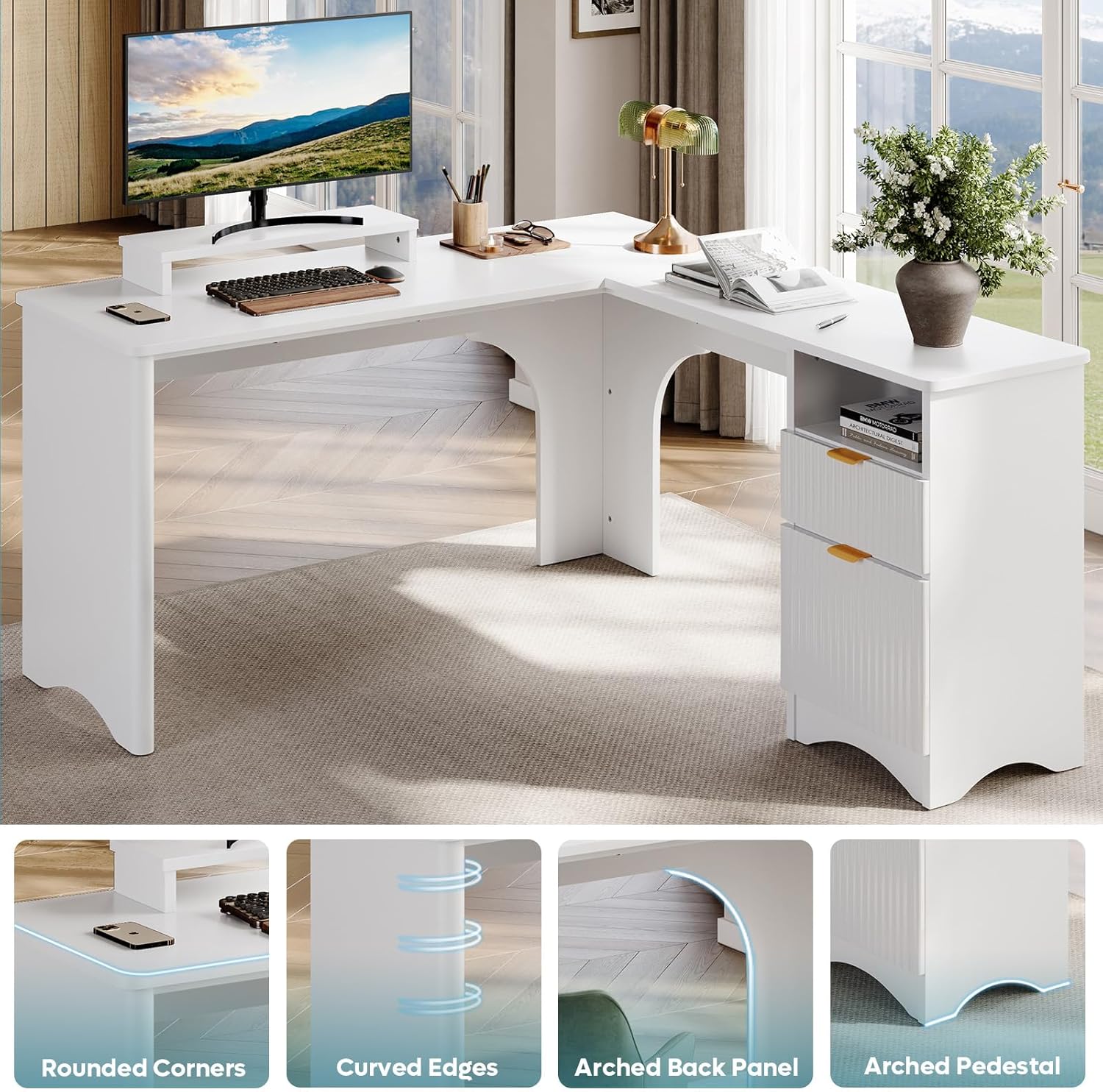 Bestier LOW-H106314M-WHT desks - View #5