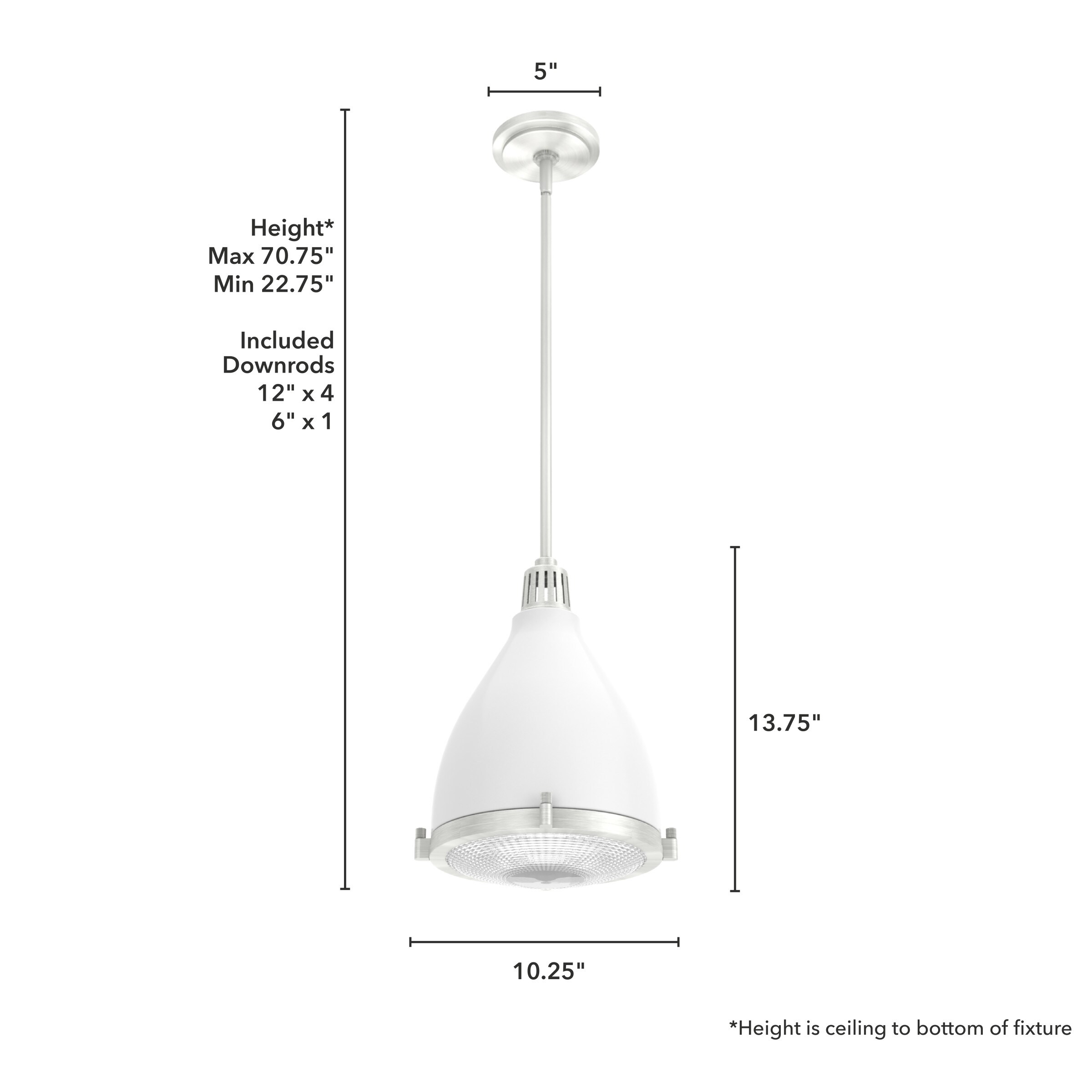 Hunter Bluff View Fresh White Dome LED Pendant Light