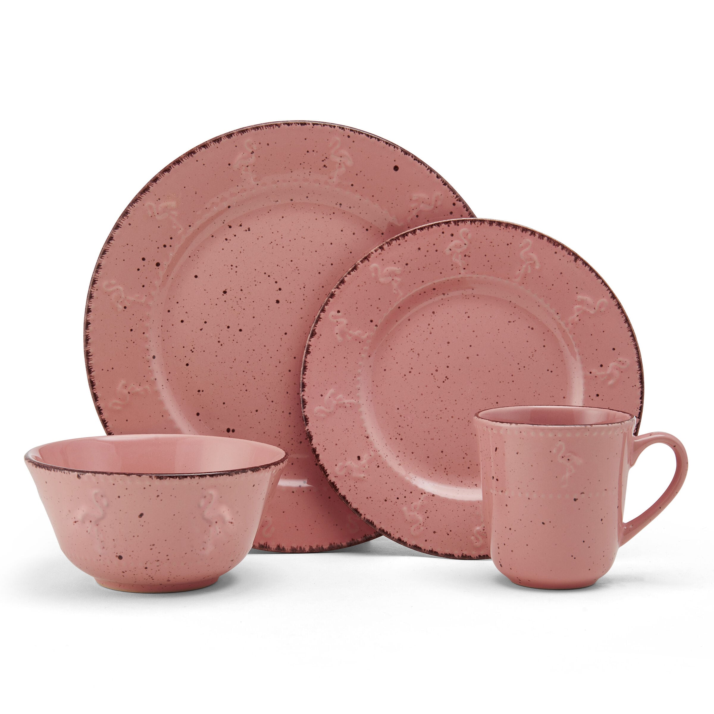 Pfaltzgraff Studio Set of 4 Porcelain Measuring Cups Pink Green