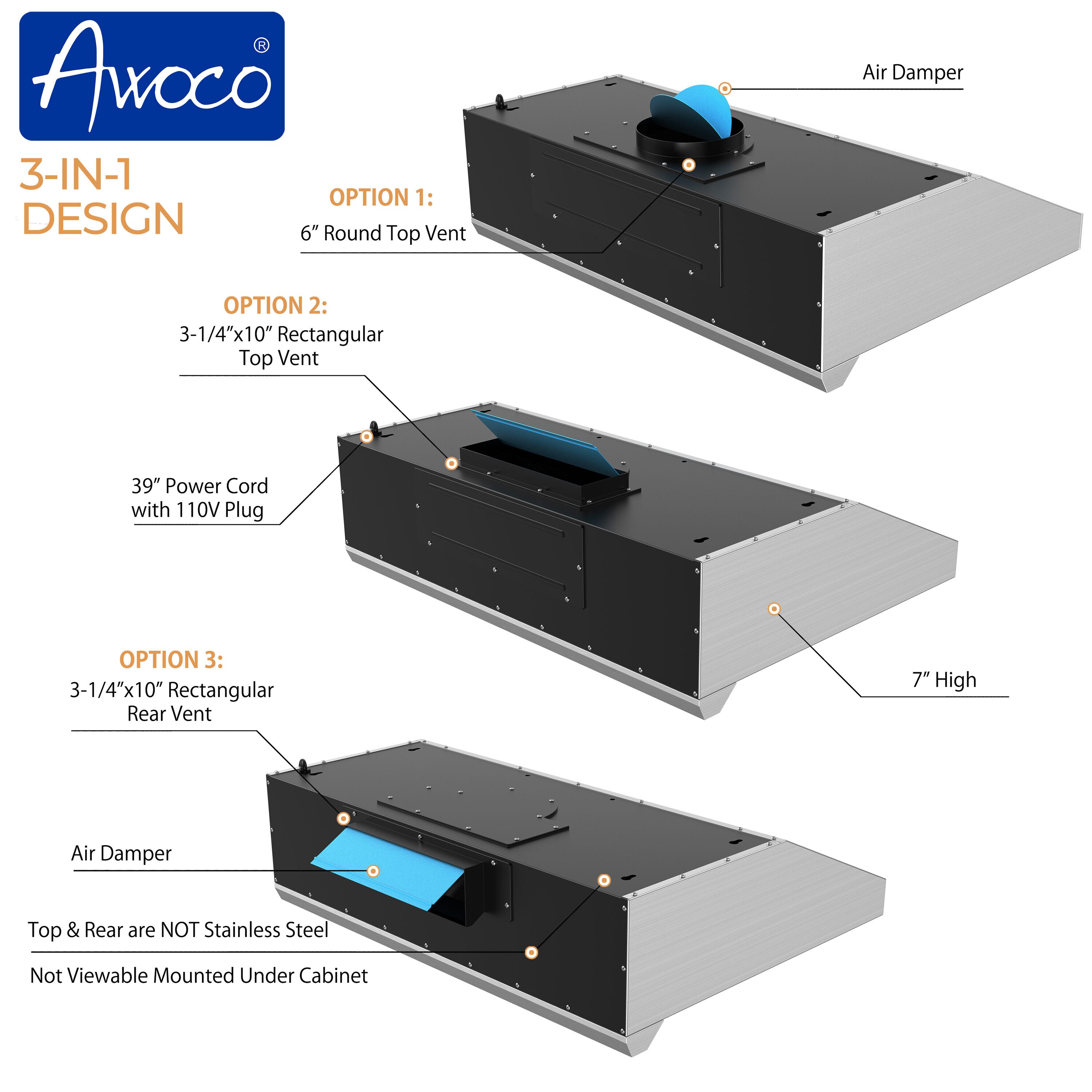 Awoco RH-R06-G30 Undercabinet-Range-Hoods - View #4
