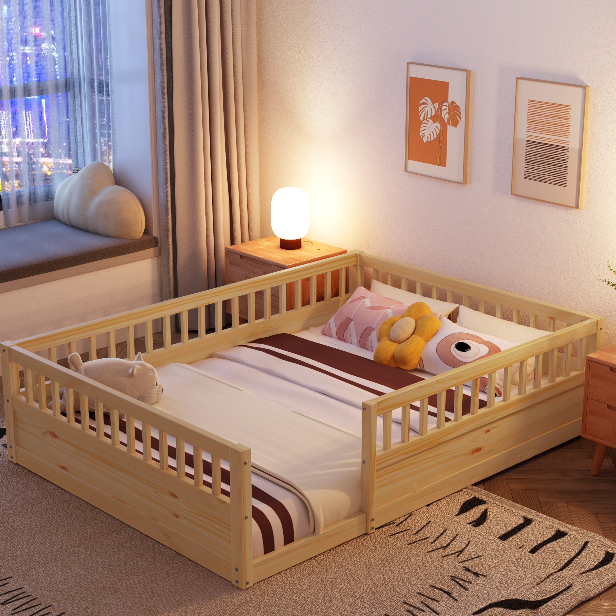 Lycvki 1734 Natural Toddler Bed